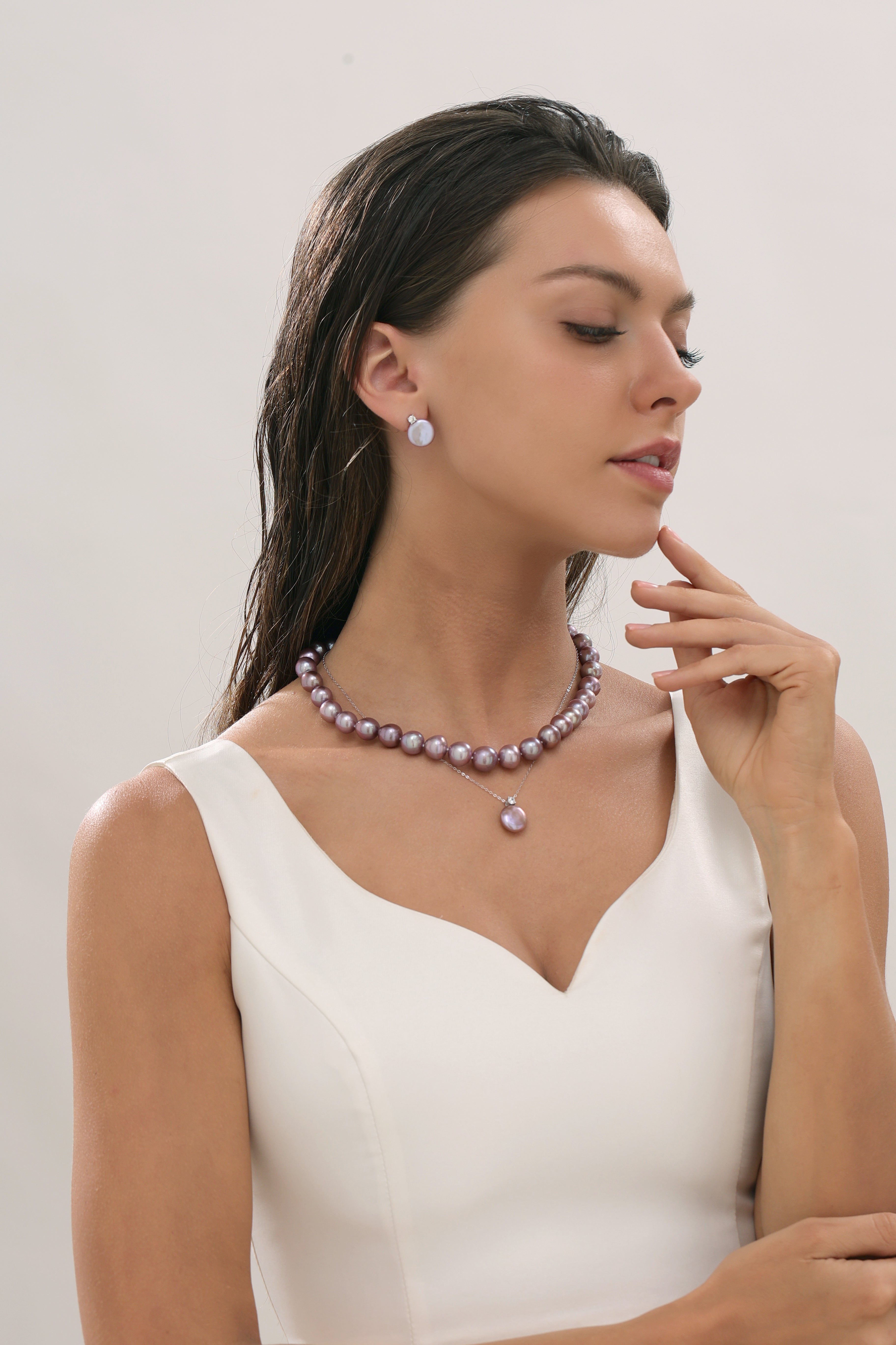 9-11mm Purple Freshwater Pearl Necklace (US)