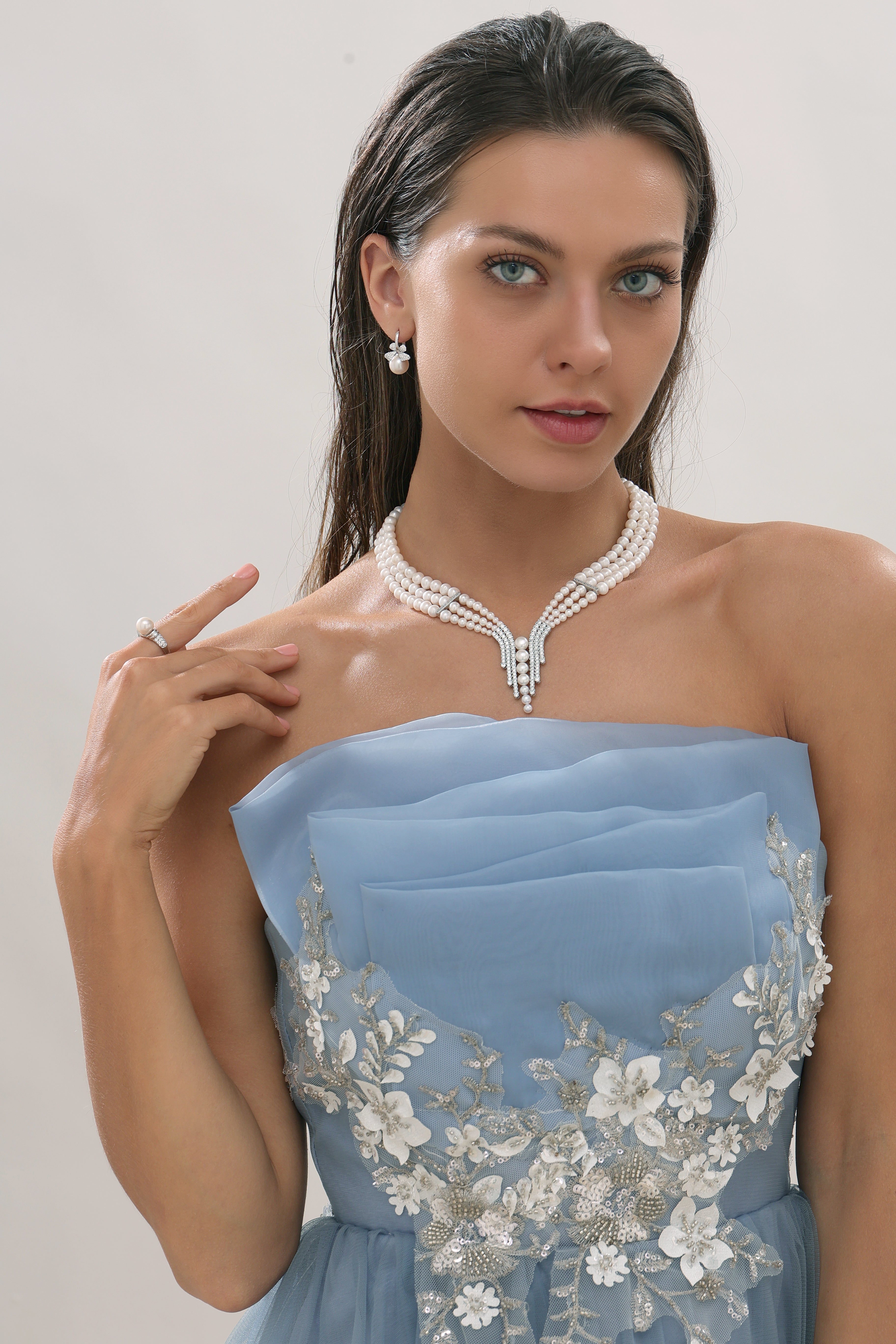 Triple-Layered Freshwater Pearl Strand Necklace