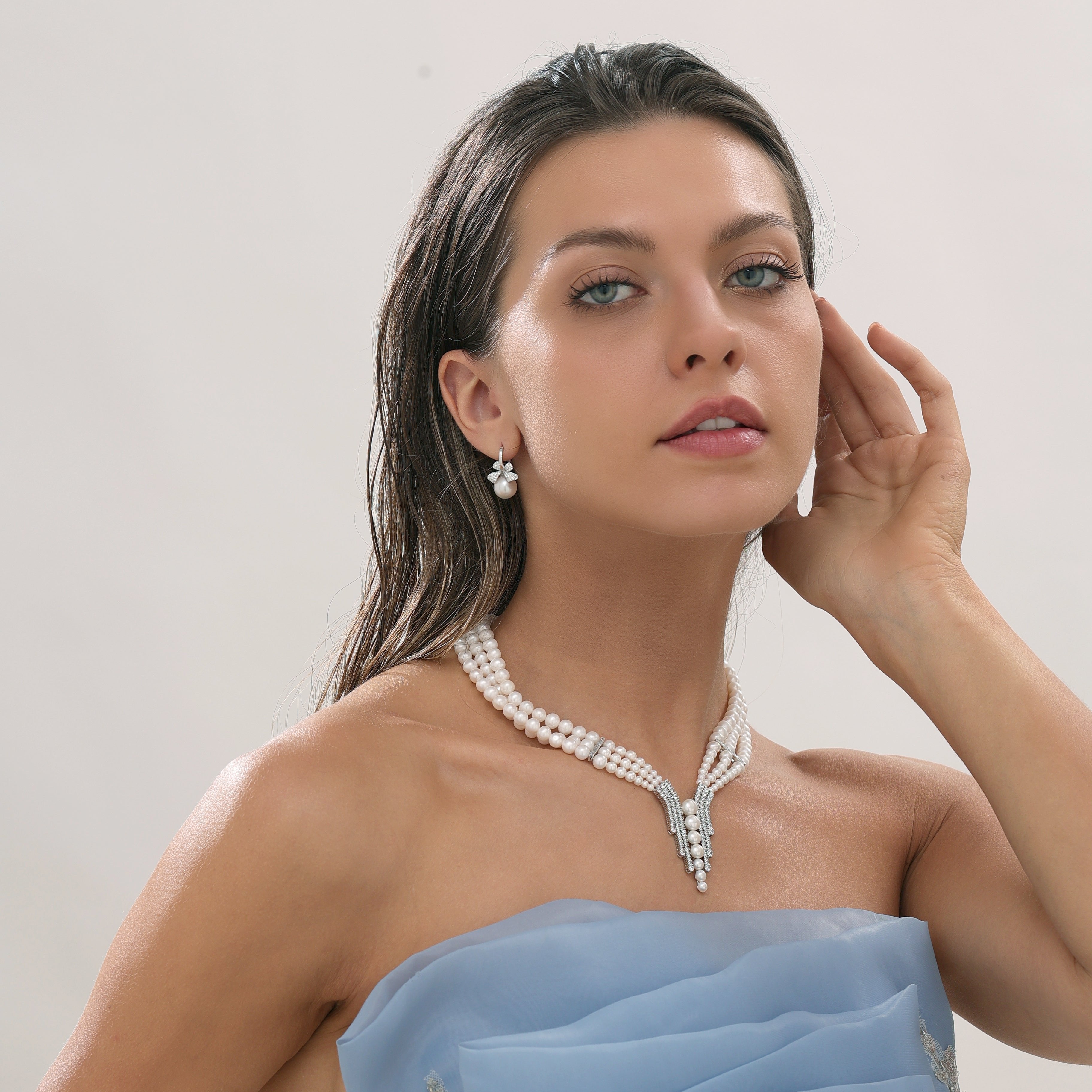 Triple-Layered Freshwater Pearl Strand Necklace