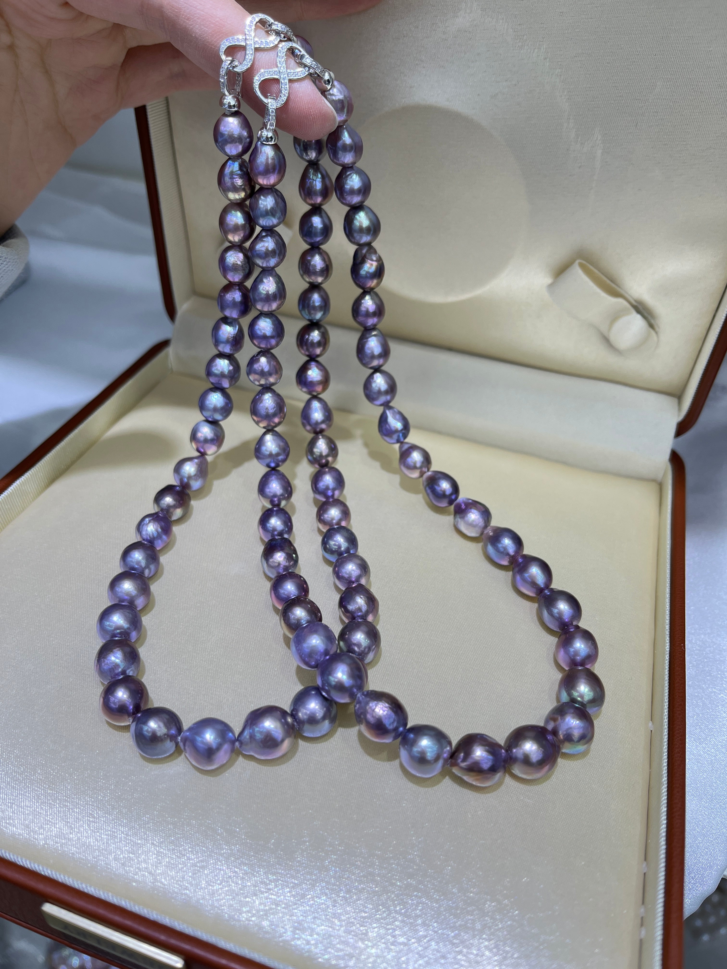 Aurora Colorful Iridescent Baroque Pearl Strand