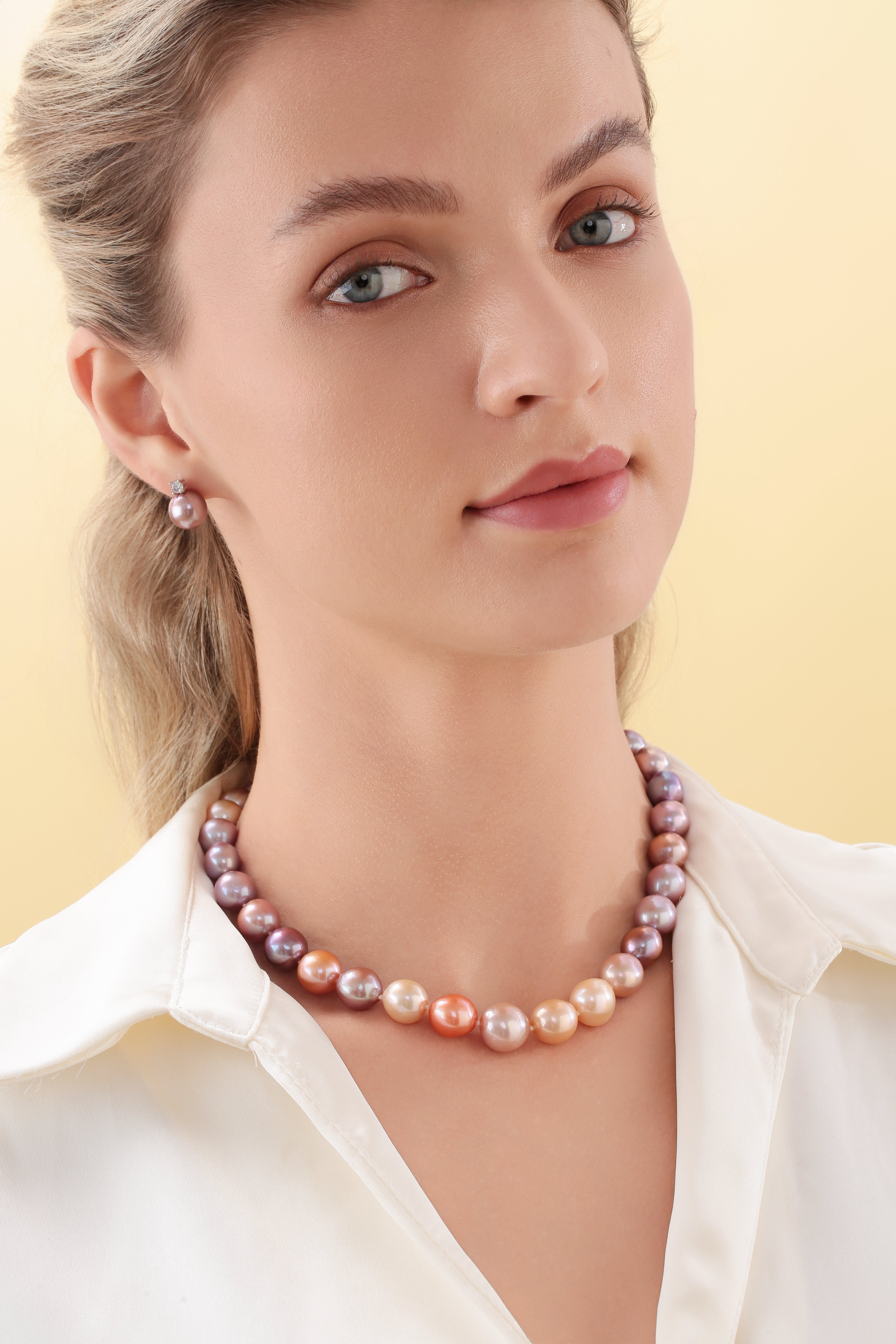 11-14mm Multicolor Freshwater Pearl Strand Necklace