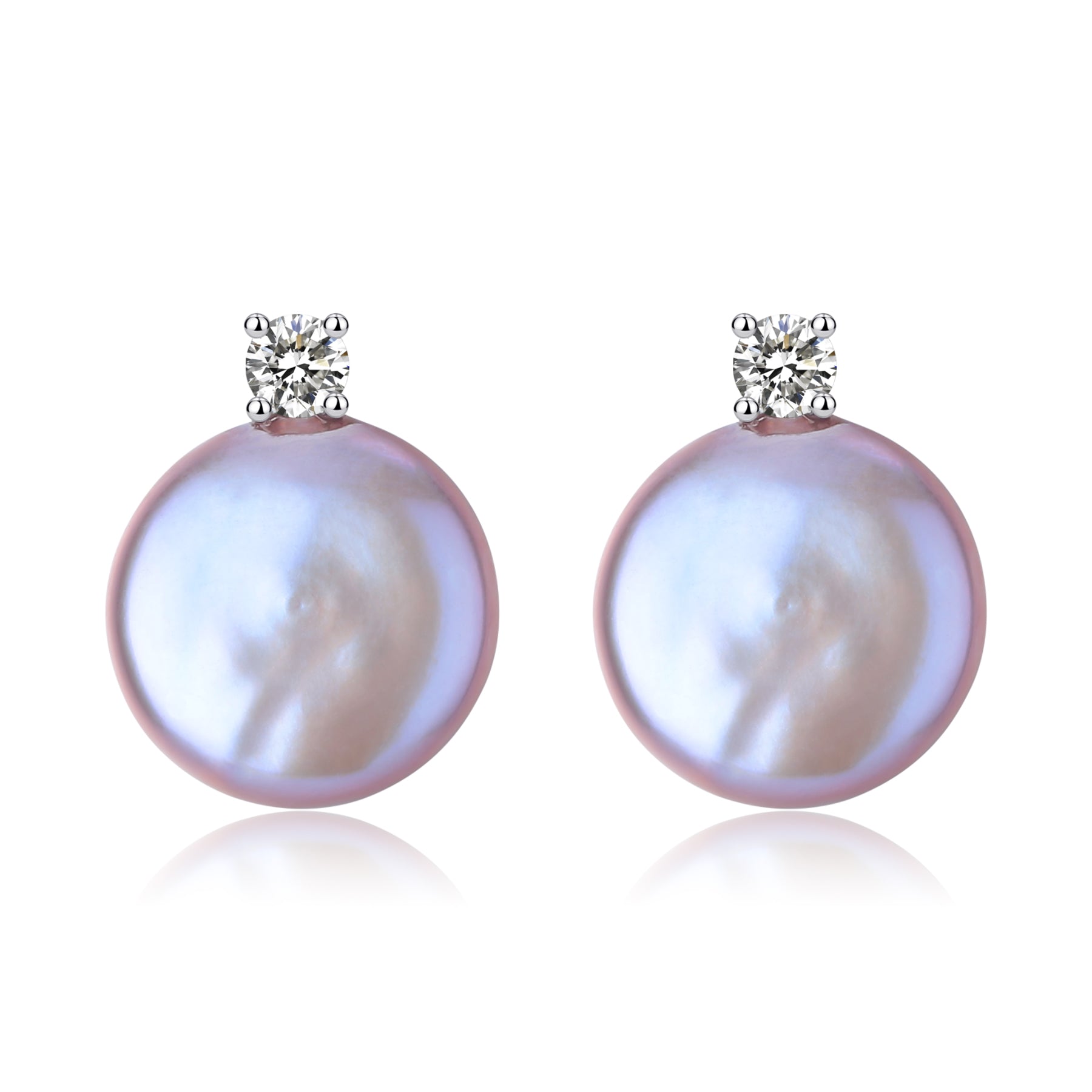 Sasha Purple Coin Baroque Pearl Stud Earrings