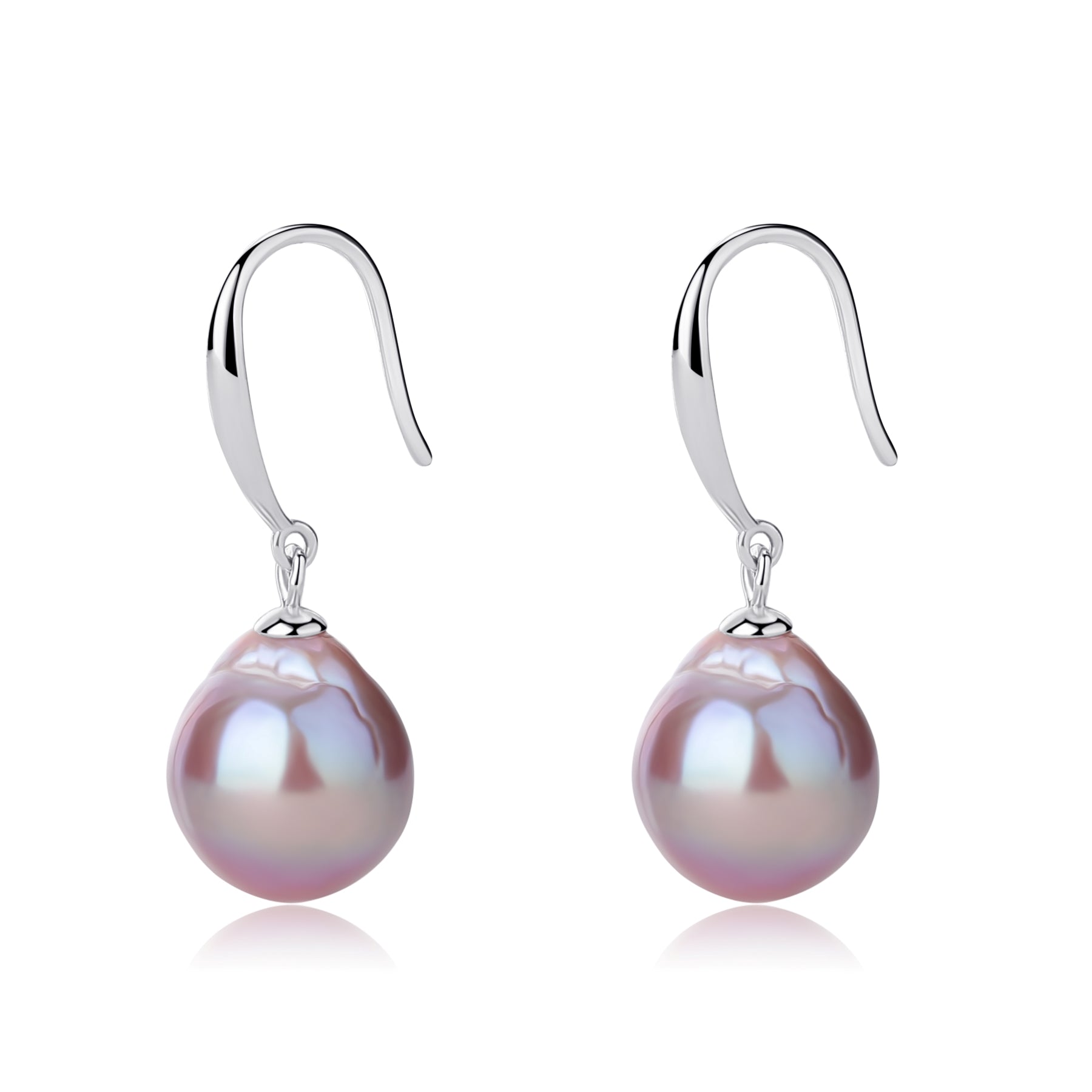 Classic Hook Purple Baroque Pearl Earrings