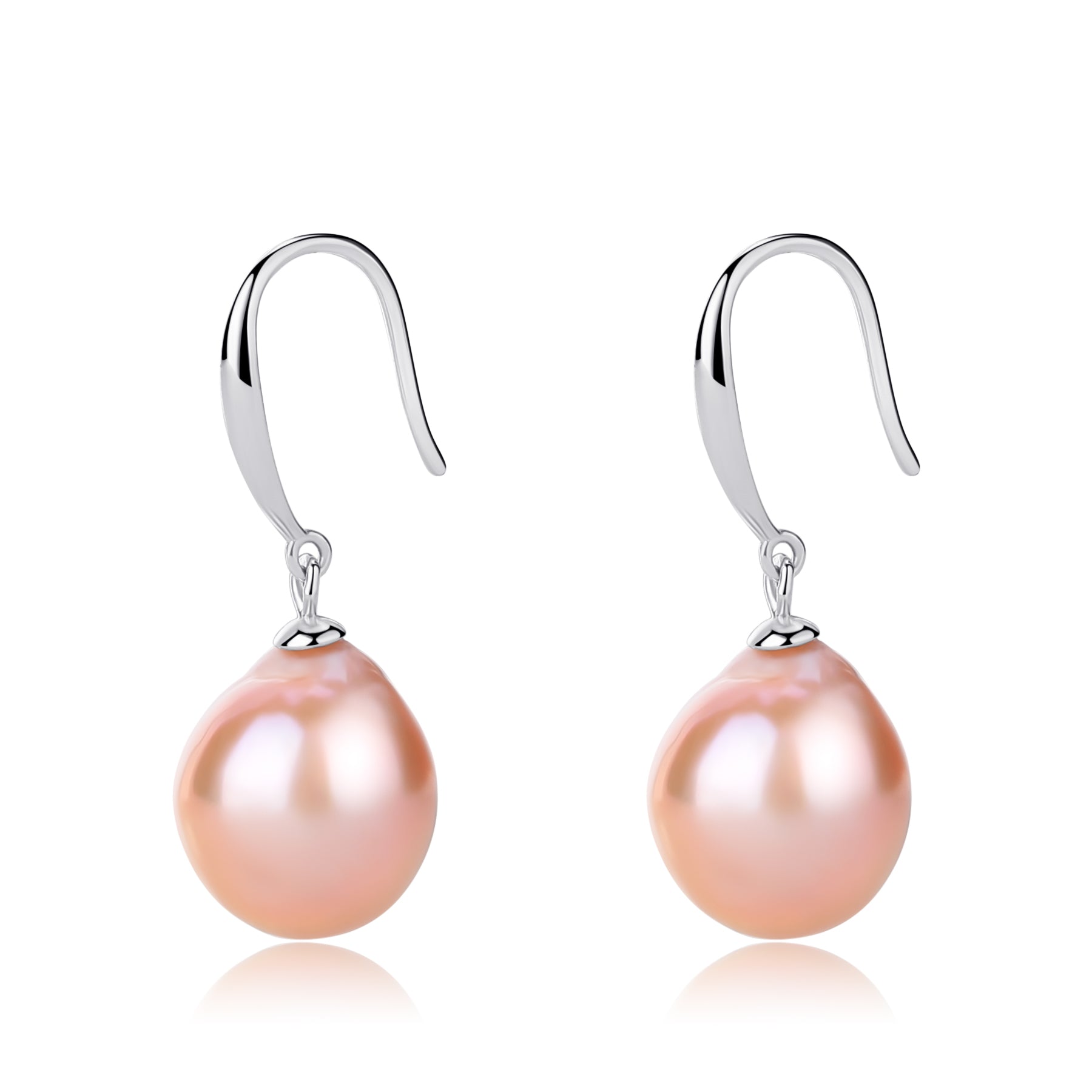 Classic Hook Pink Baroque Pearl Earrings
