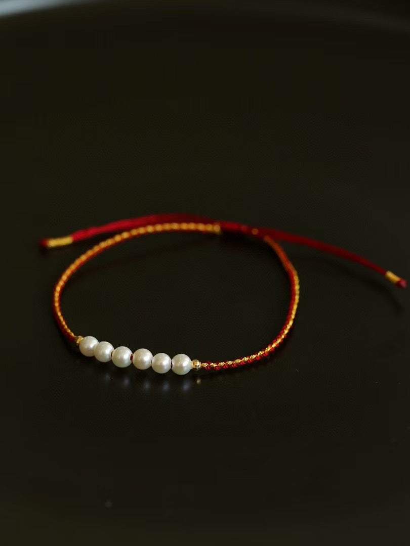 4-5mm Freshwater Baby Pearl Weave Bracelet