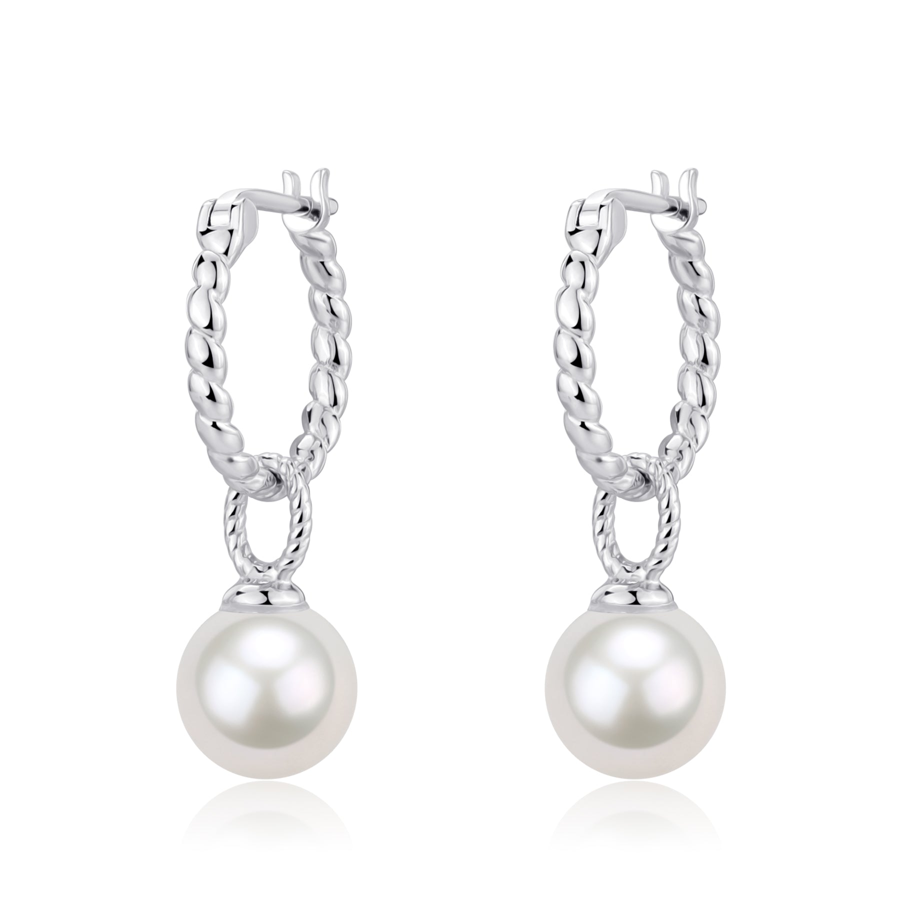 8-9mm Freshwater Pearl & Twist Hoop Detachable Earrings