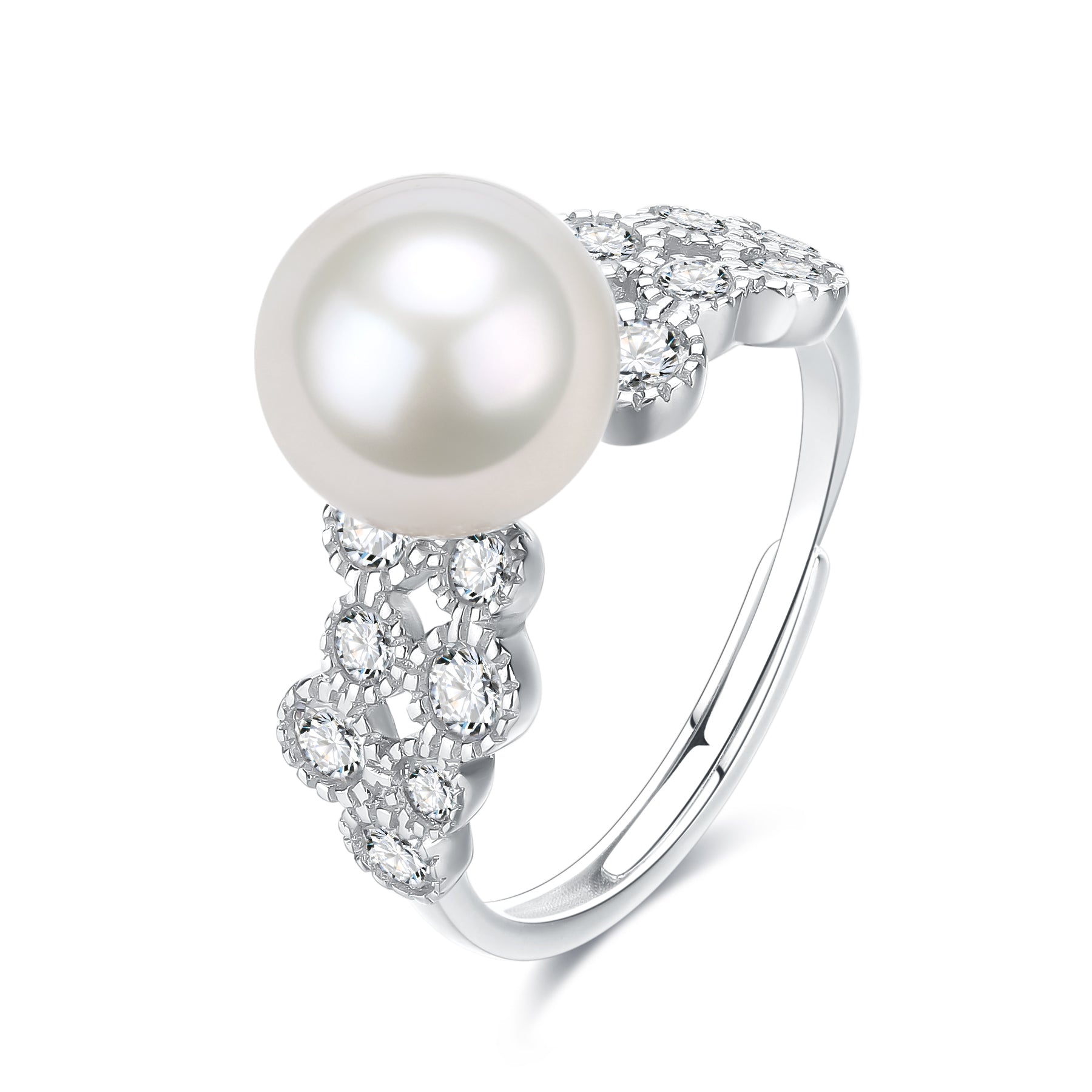 8-9mm Freshwater Pearl & Gloria CZ Ring