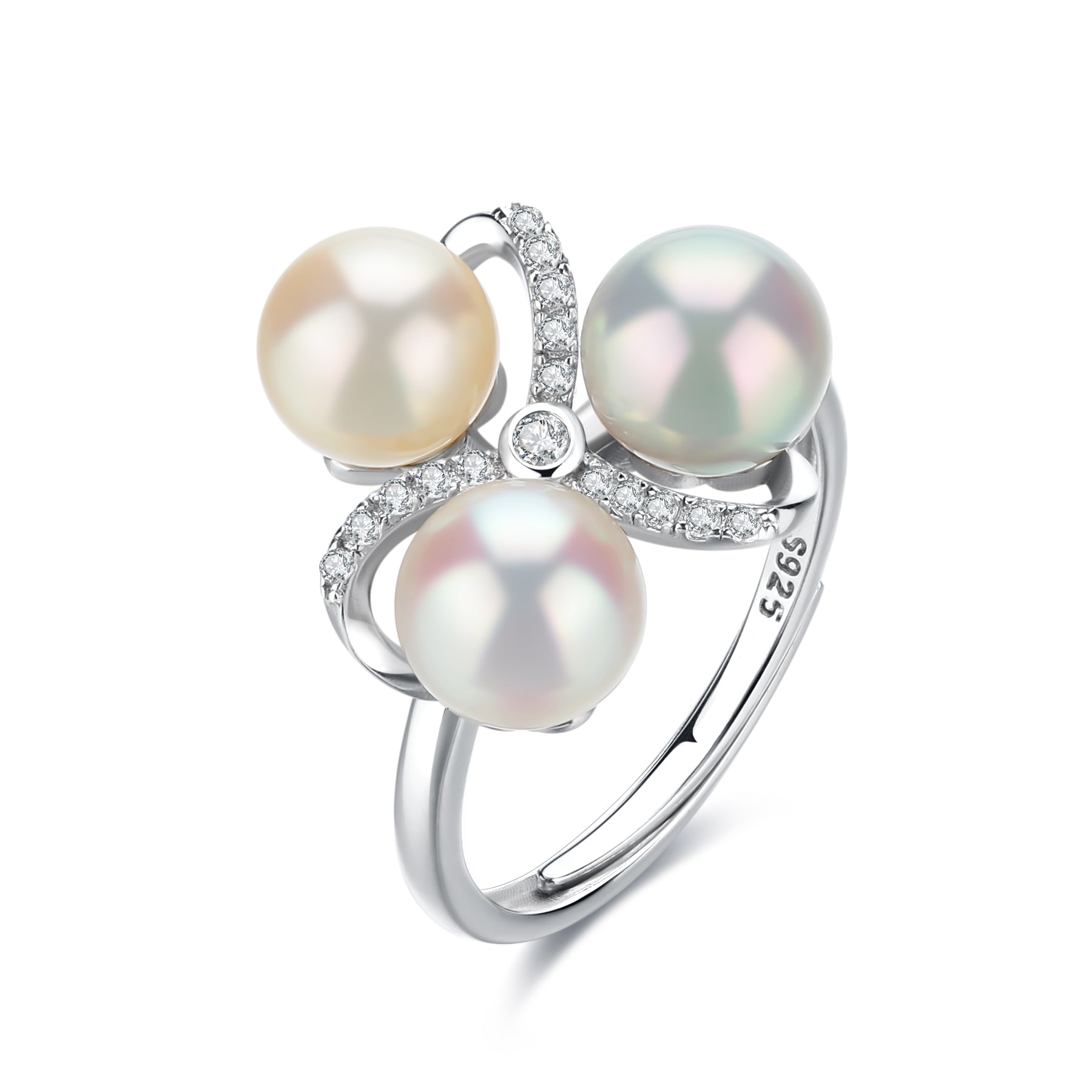 Three Color Seawater Akoya Pearl Ring