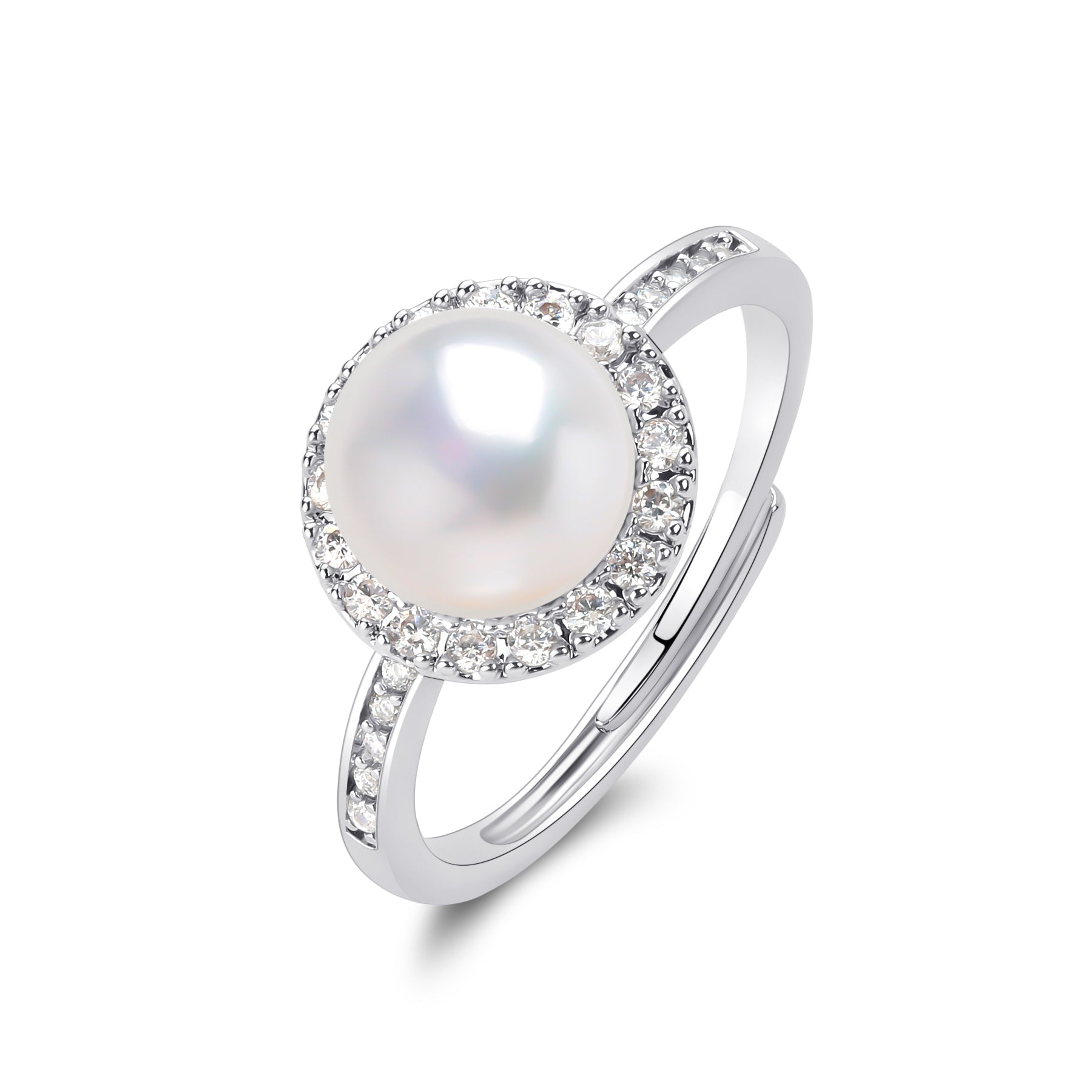 8-9mm Button Pearl Zirconia & Sasha Jewelry Set