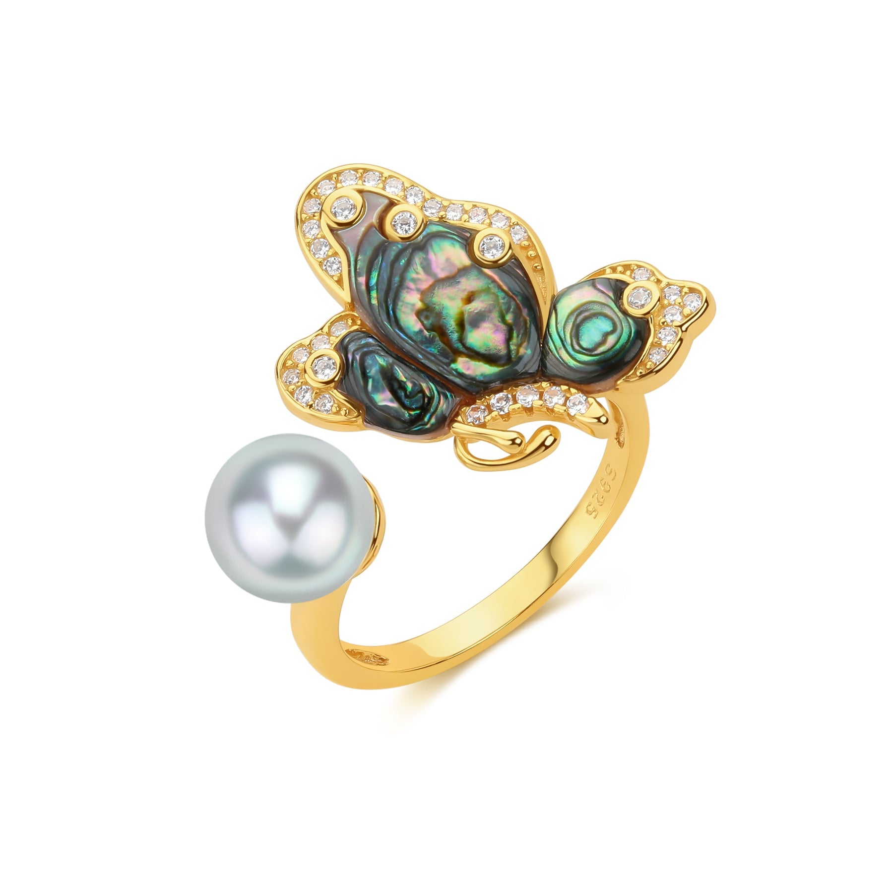 Butterfly Akoya Mother of Pearls Ring
