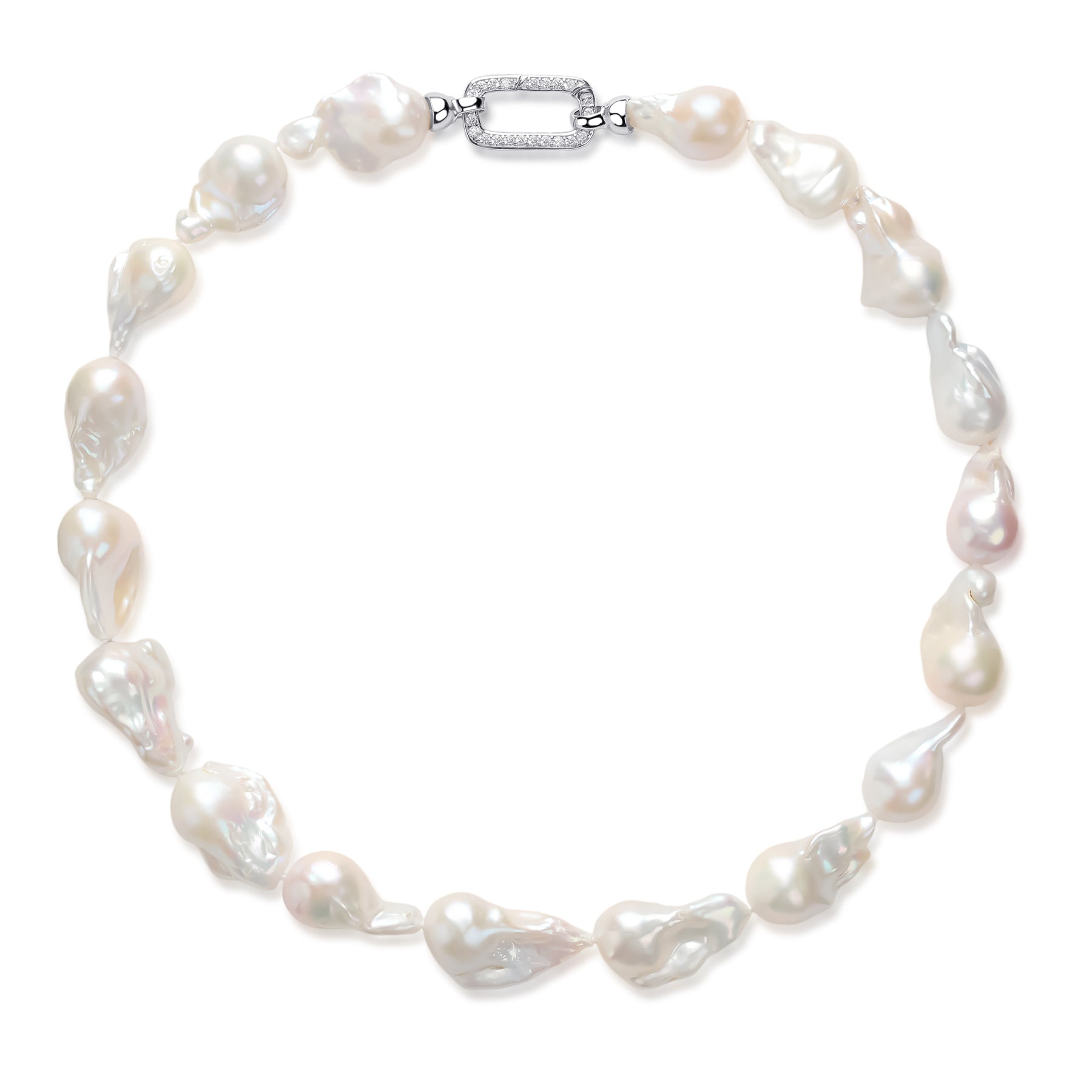 White Large Baroque Freshwater Pearl Necklace