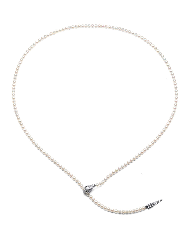 24'' Freshwater Pearl Snake Lock Y Shape Necklace
