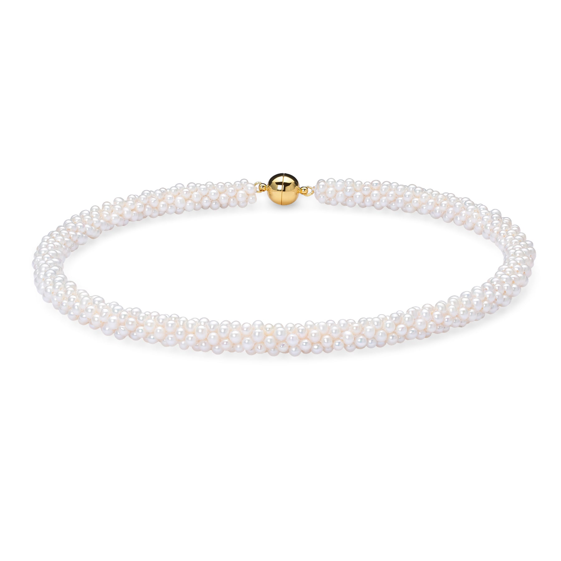 2-3mm White Freshwater Pearls Necklace with Magnetic Lock