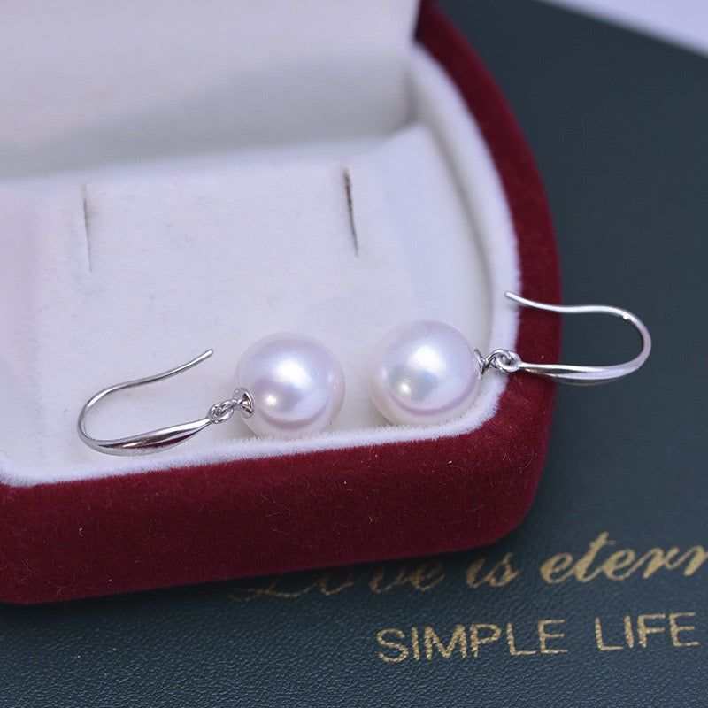 10-11mm Freshwater Pearl & Classic Hoops Earrings