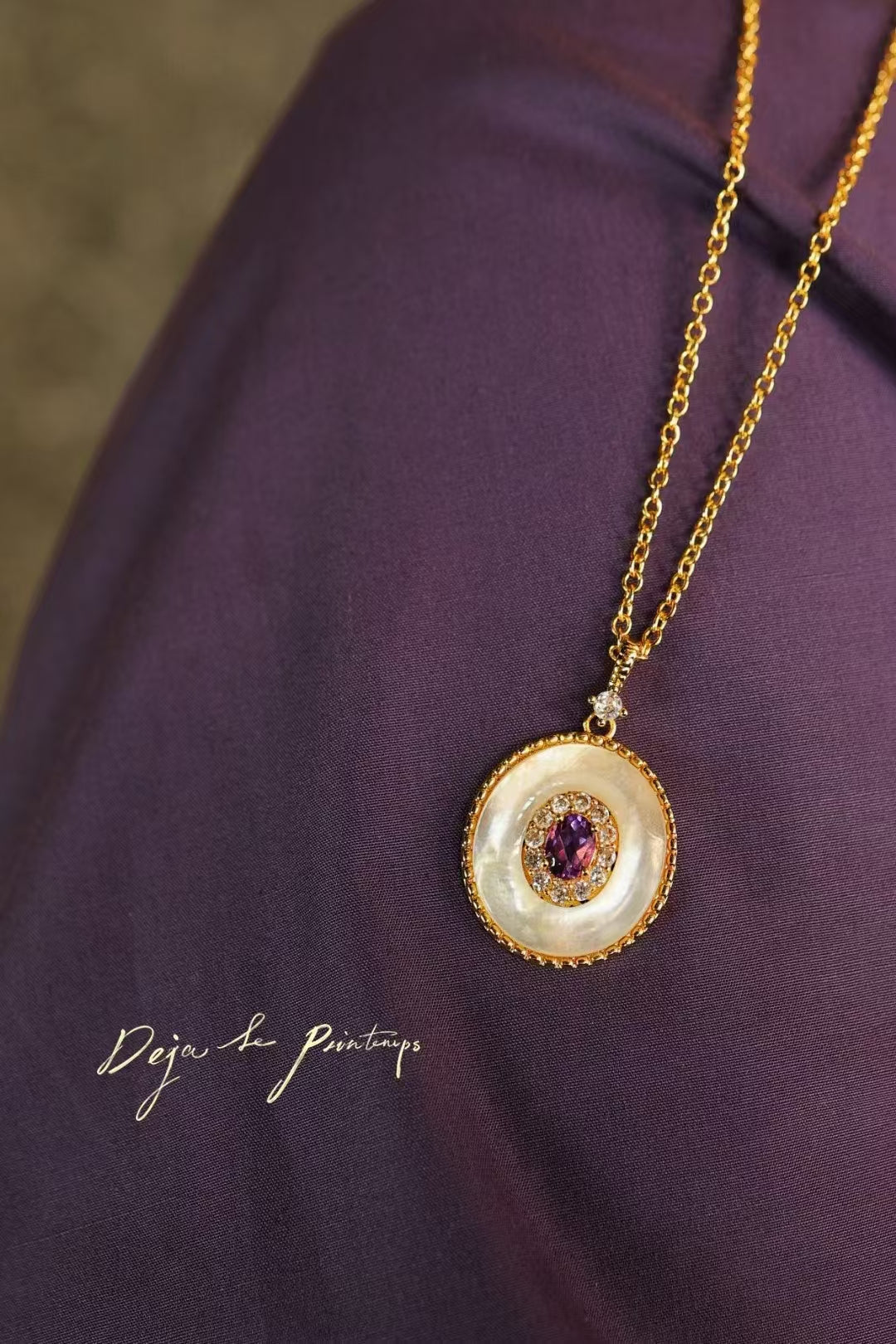 Amethyst Mother of Pearl Pendant