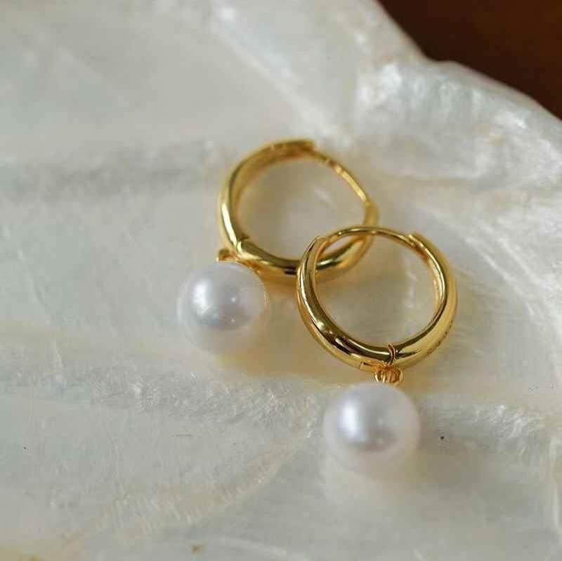9-10mm Freshwater Pearl Drop Earrings