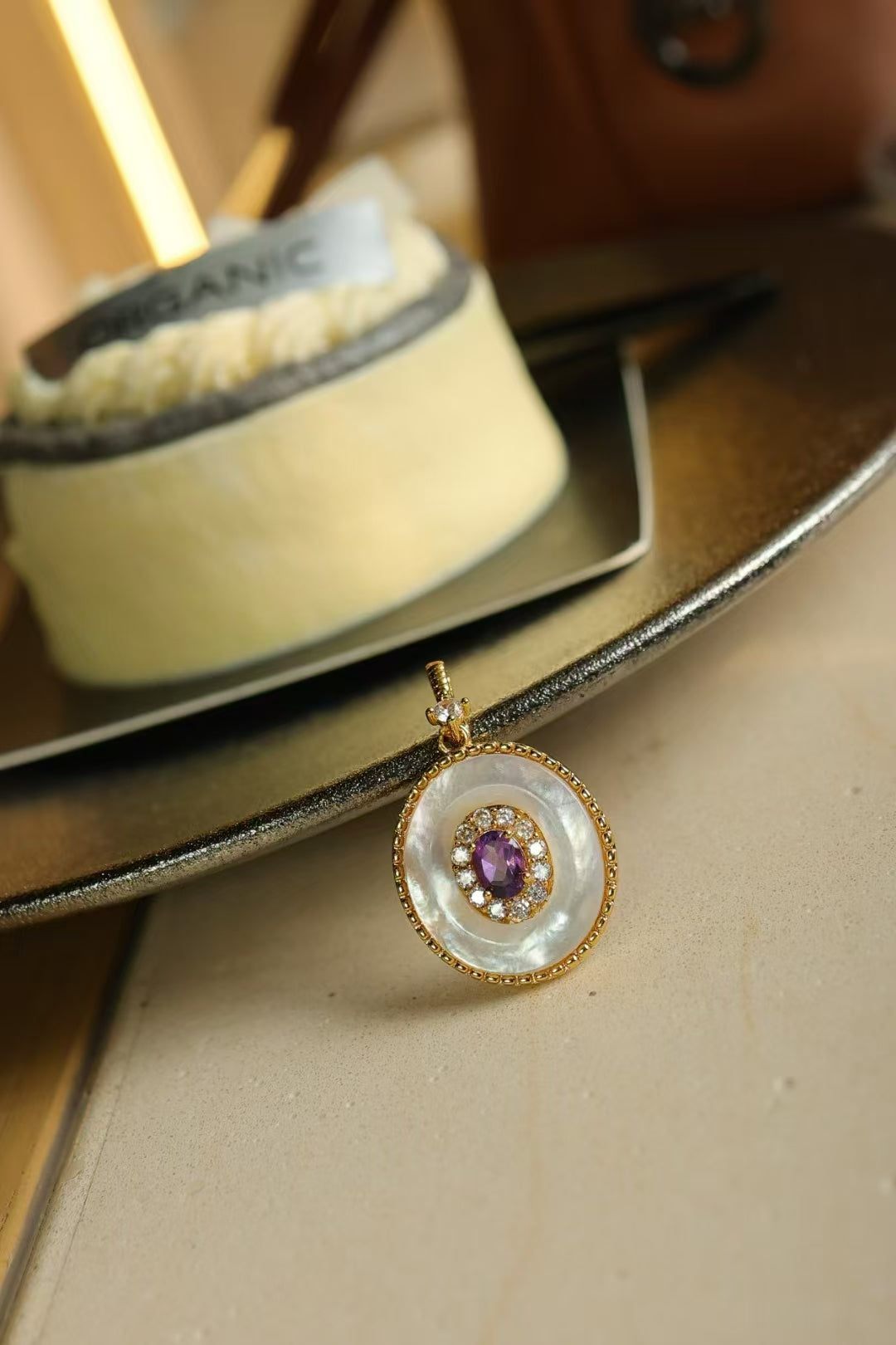 Amethyst Mother of Pearl Pendant