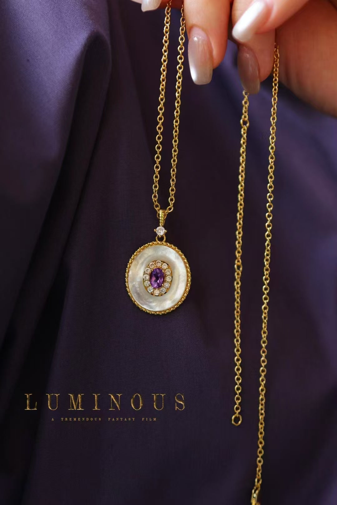 Amethyst Mother of Pearl Pendant