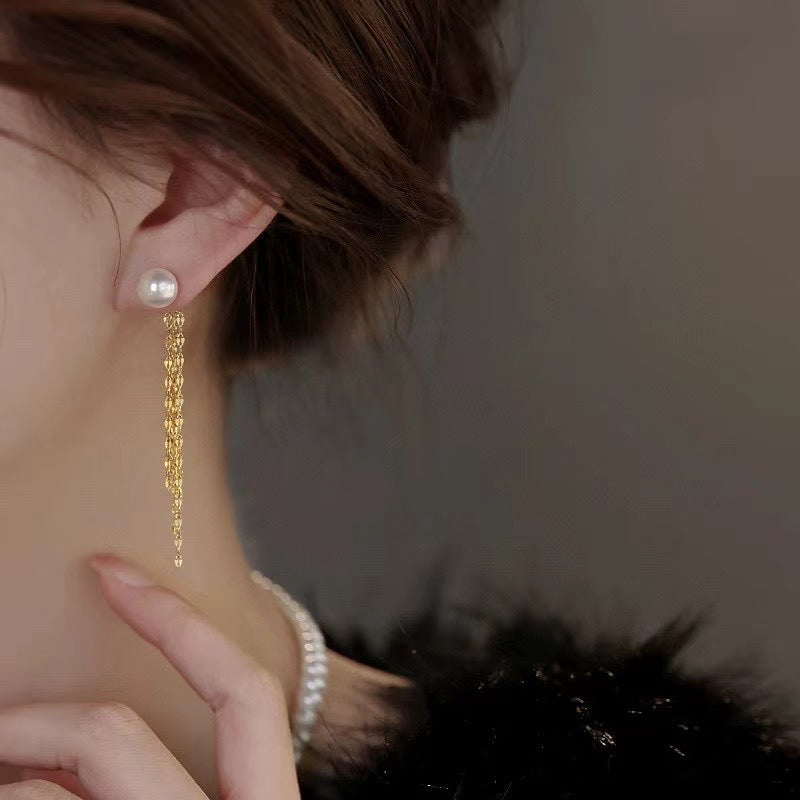 6-7mm Freshwater Pearl & Tassel Earrings