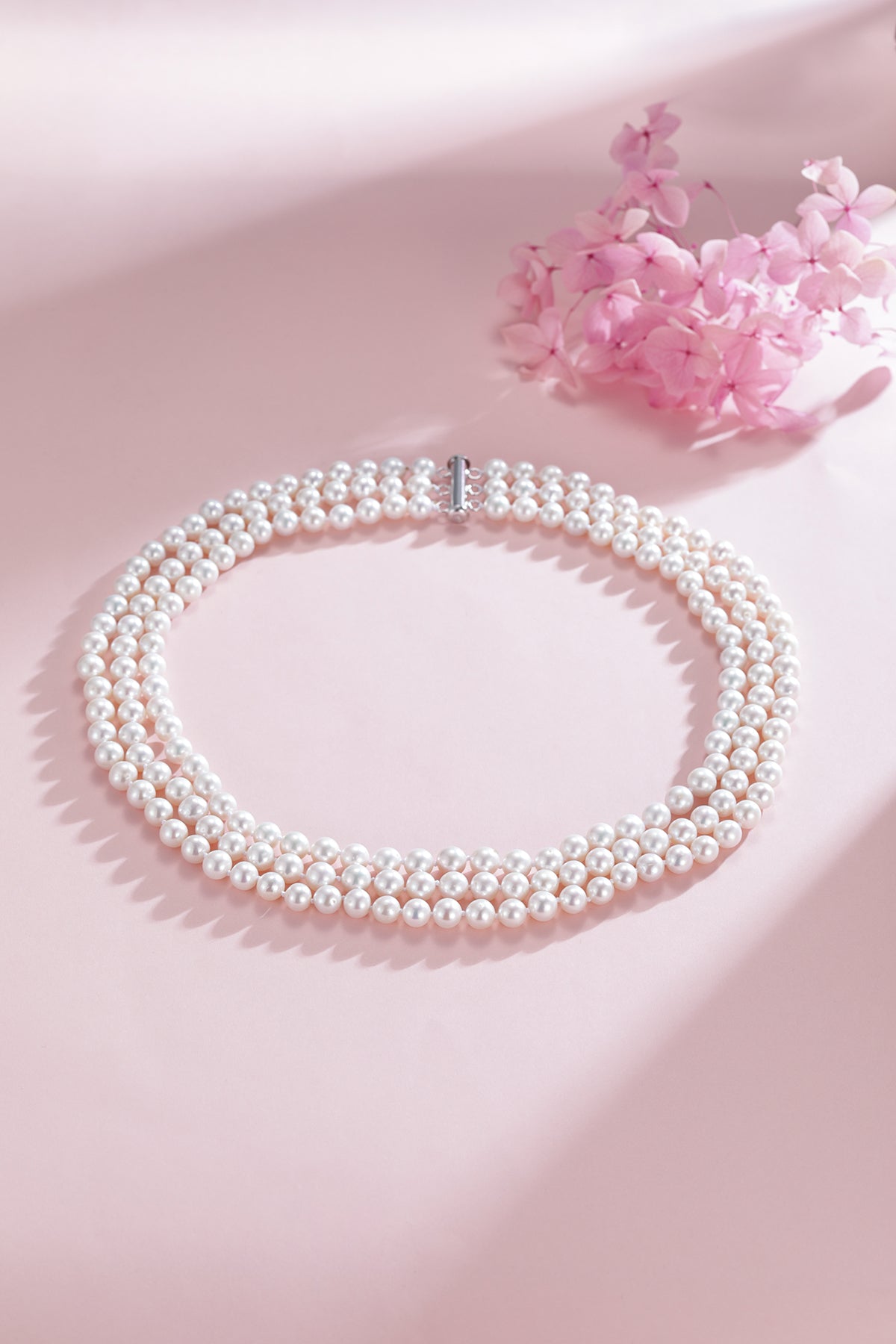 6-7mm Triple Strand Freshwater Pearls Necklace Bracelet Set (Purchase Individually)