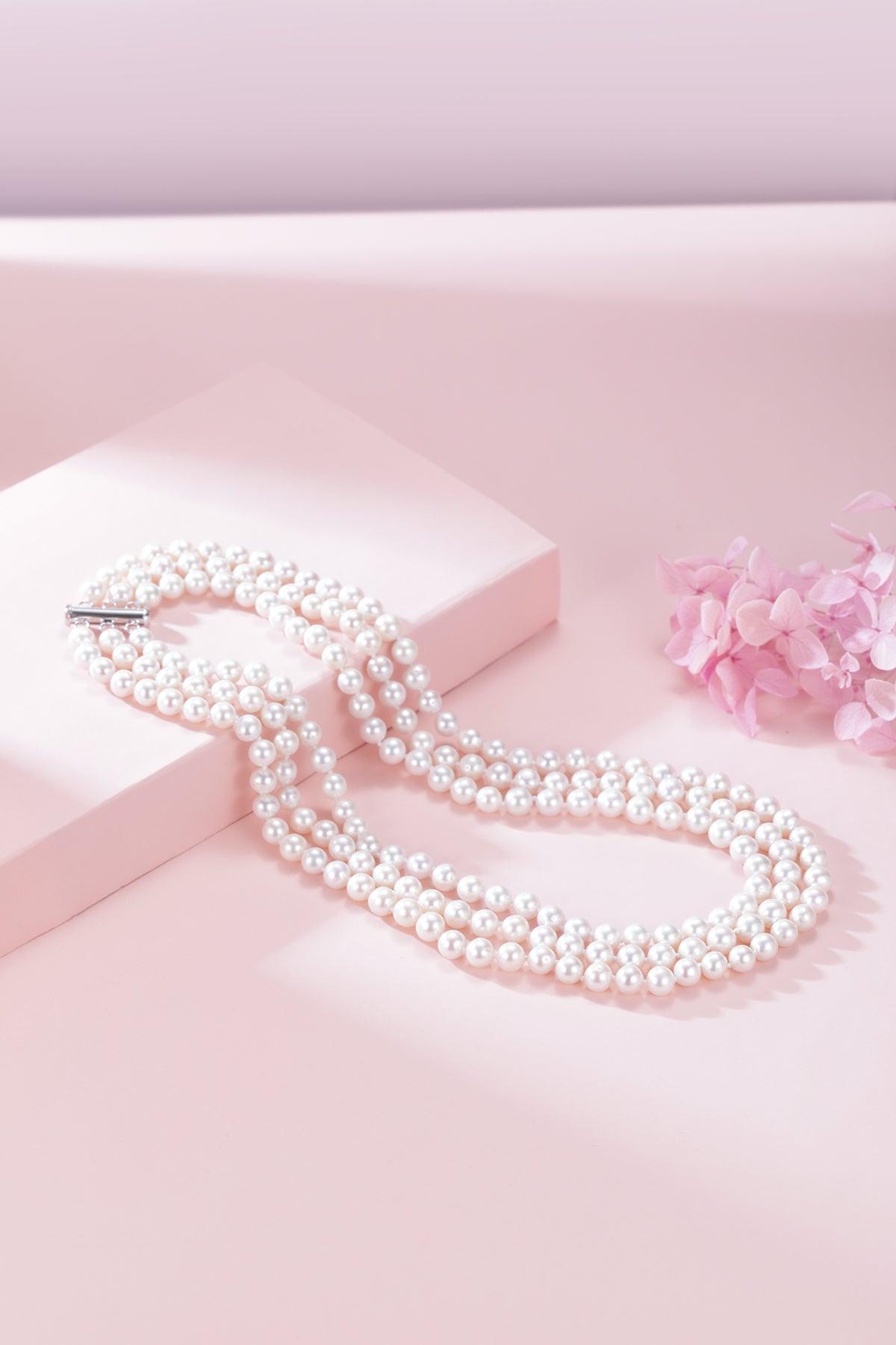 6-7mm Triple Strand Freshwater Pearls Necklace Bracelet Set (Purchase Individually)