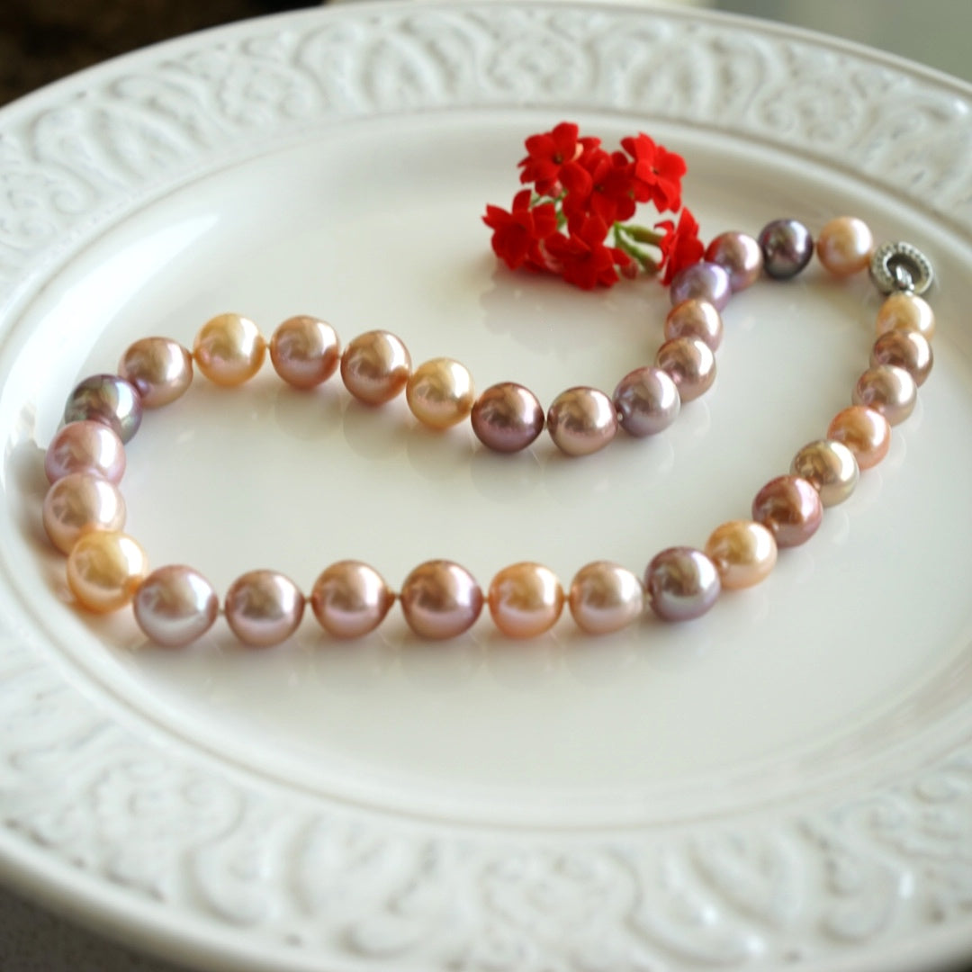 11-14mm Multicolor Freshwater Pearl Strand Necklace