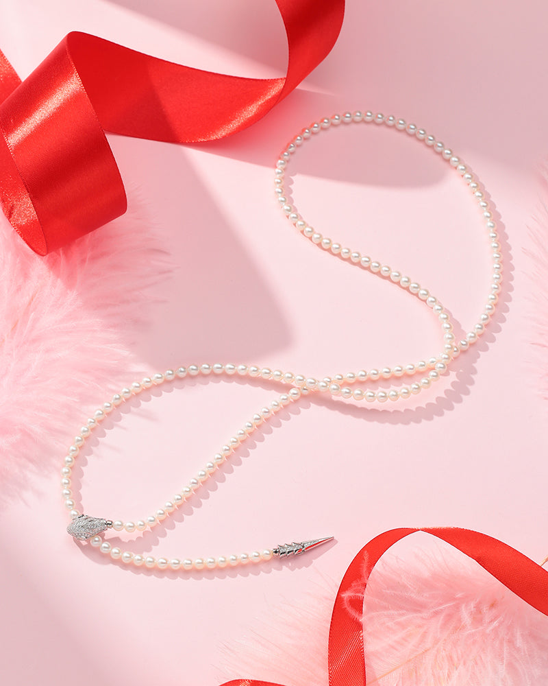 24'' Freshwater Pearl Snake Lock Y Shape Necklace