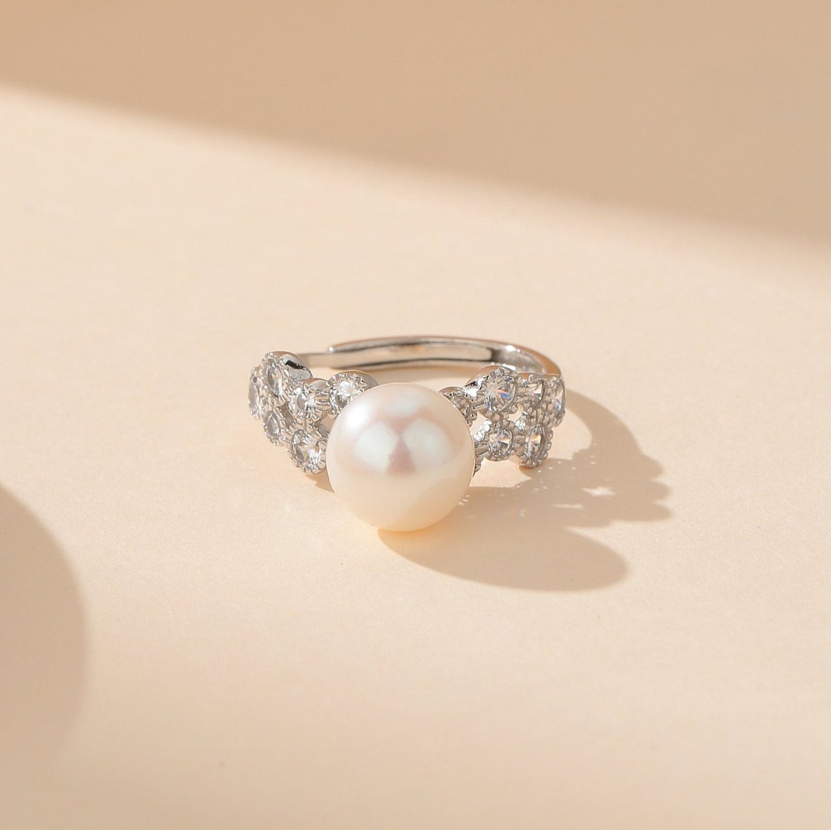 8-9mm Freshwater Pearl & Gloria CZ Ring