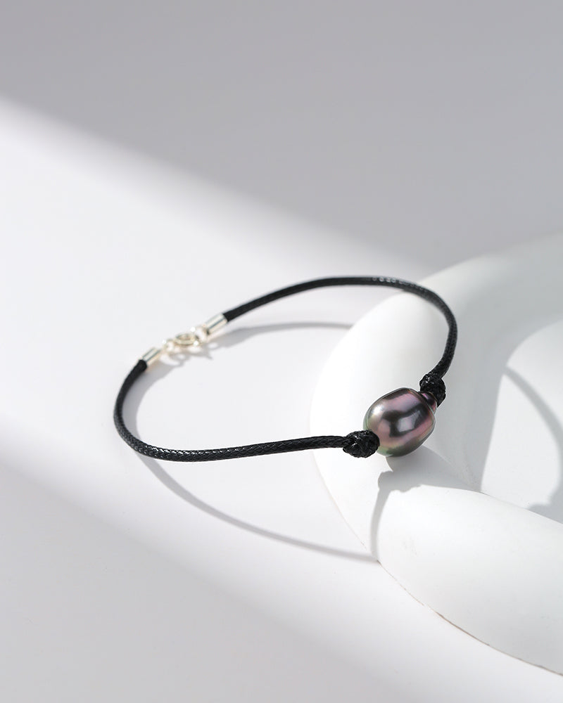 Tahitian South Sea Baroque Pearl Leather Bracelet- Various Sizes