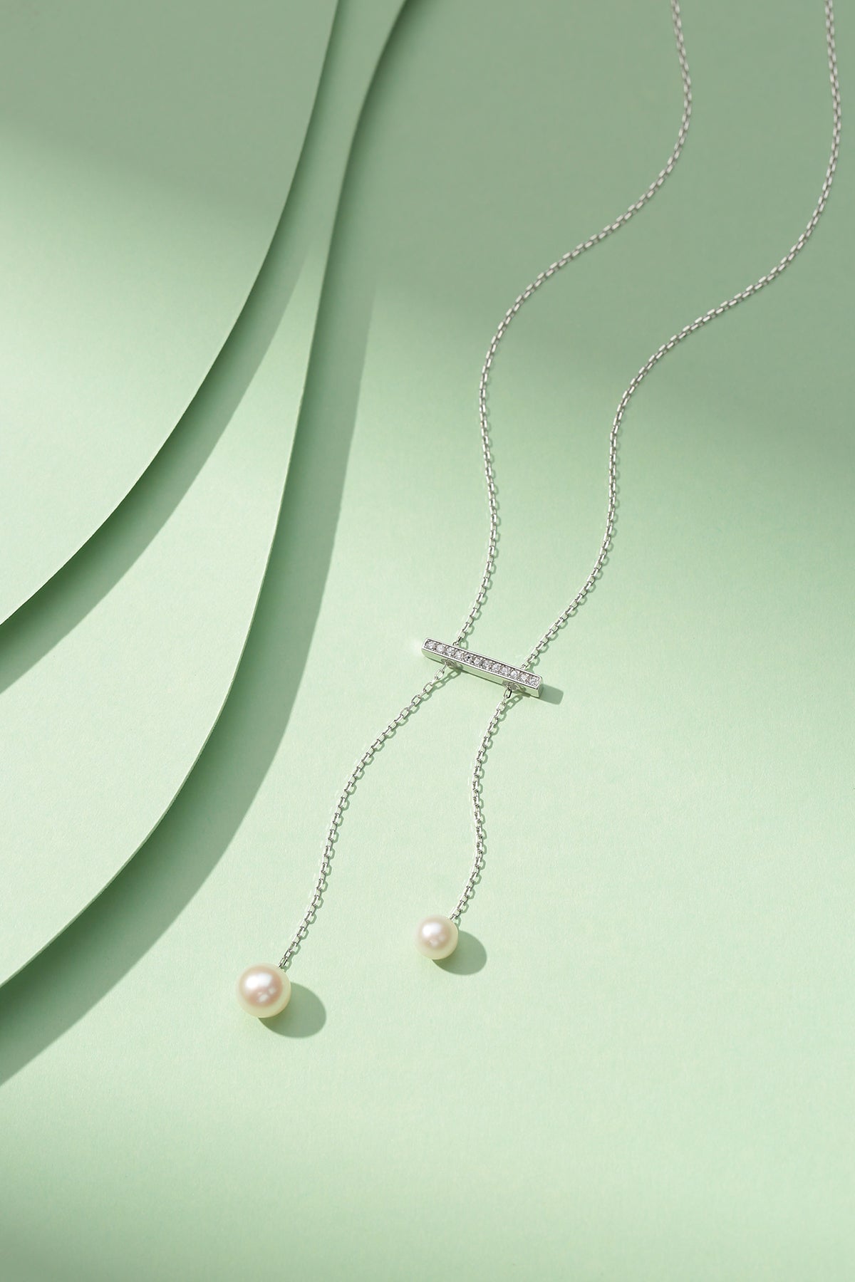 Balance Two Pearl Pendant Necklace