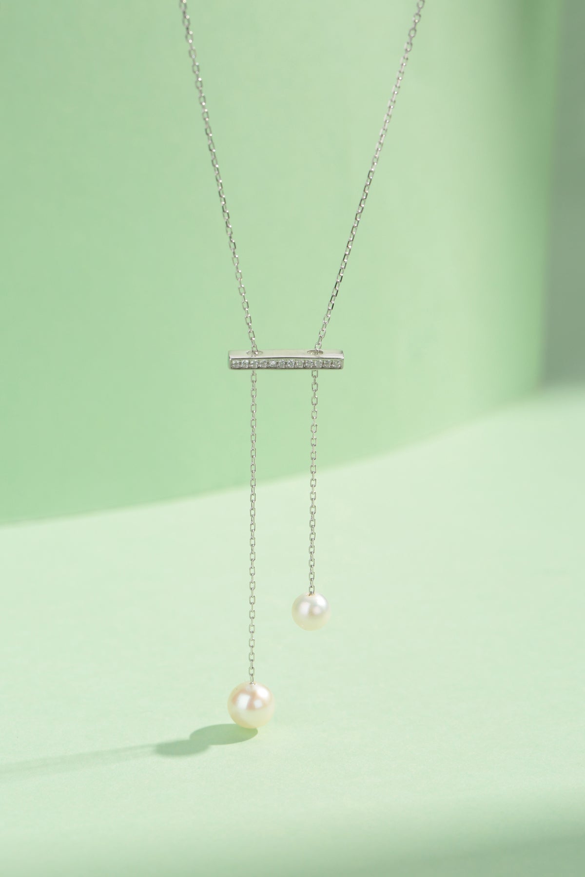 Balance Two Pearl Pendant Necklace