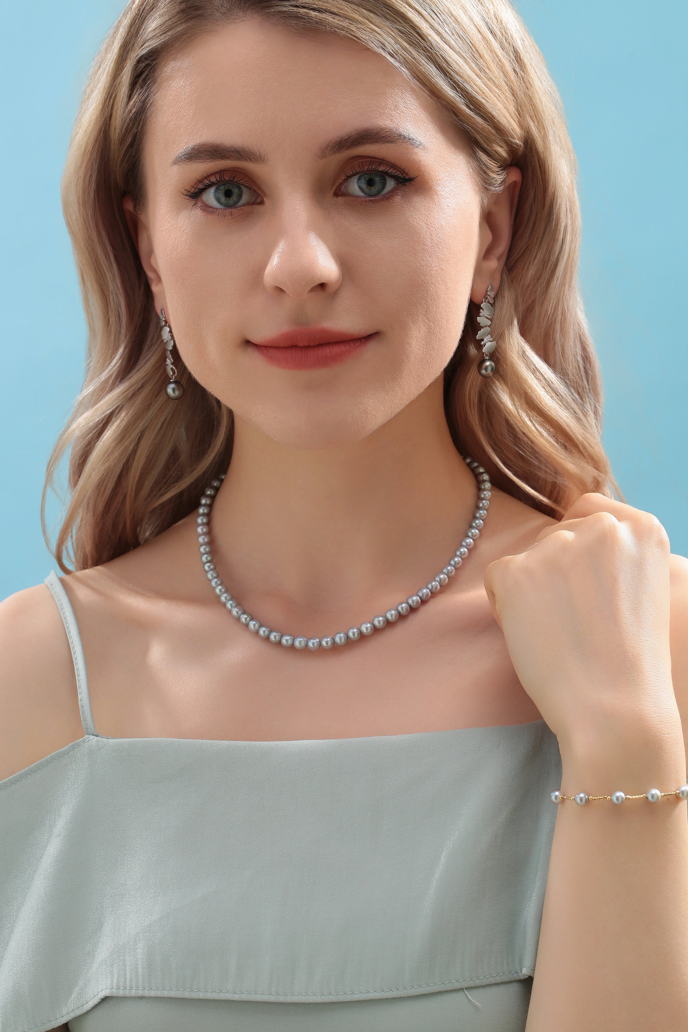5-6mm Grey Freshwater Pearl Strand Necklace