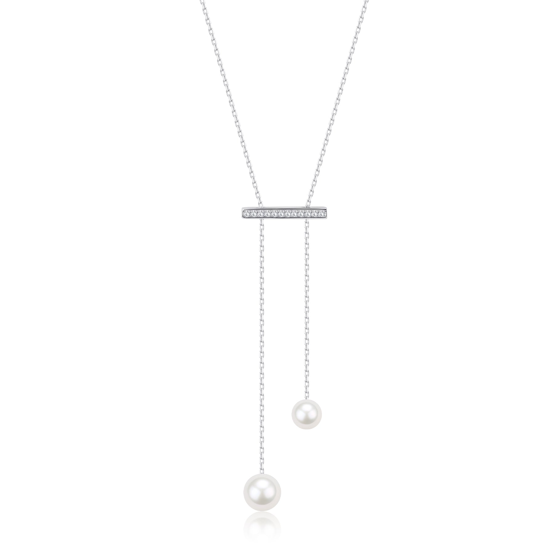 Balance Two Pearl Pendant Necklace