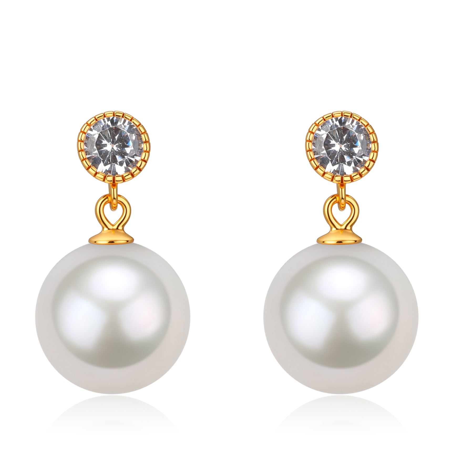 10-11mm Freshwater Edison Pearl Zirconia Earrings