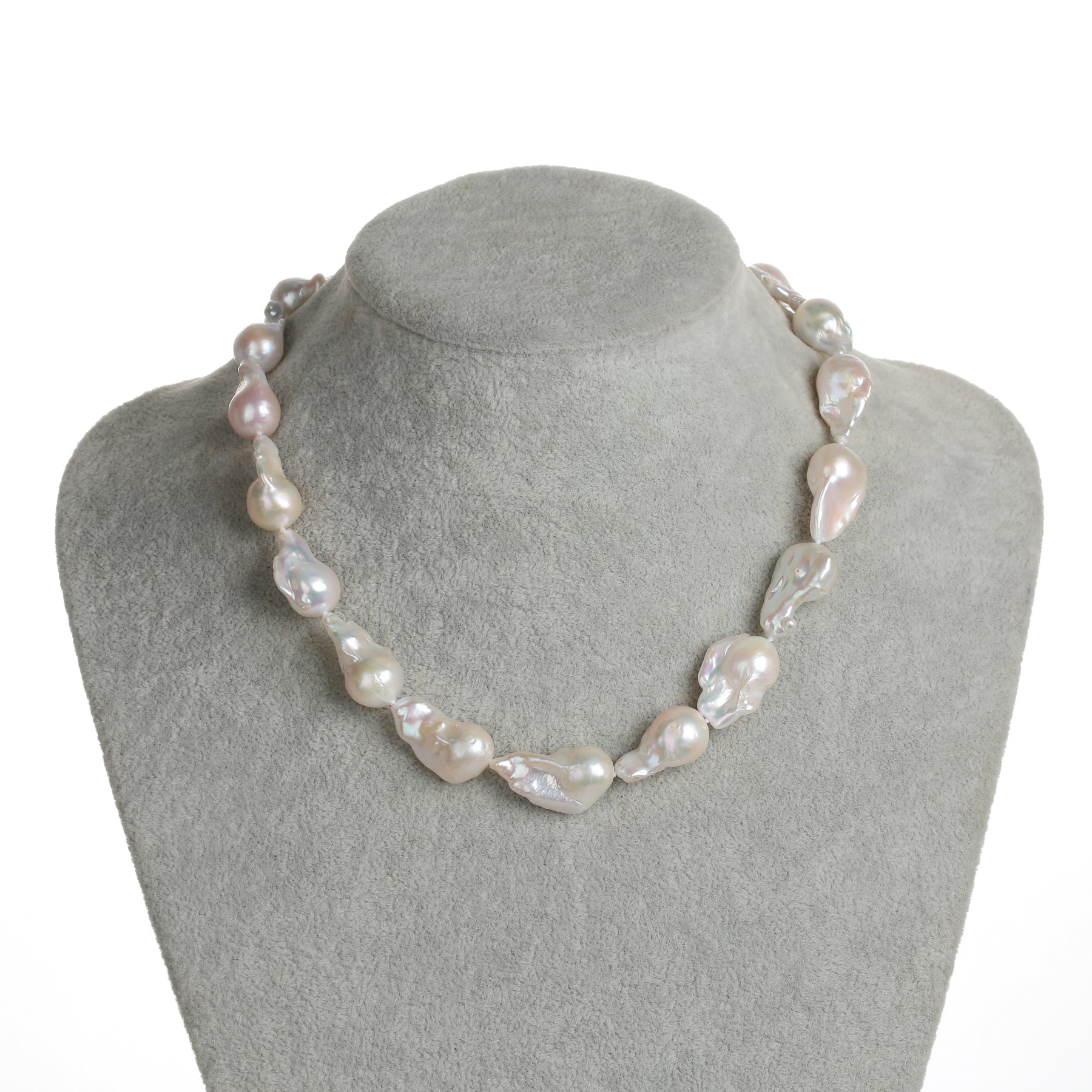 White Large Baroque Freshwater Pearl Necklace