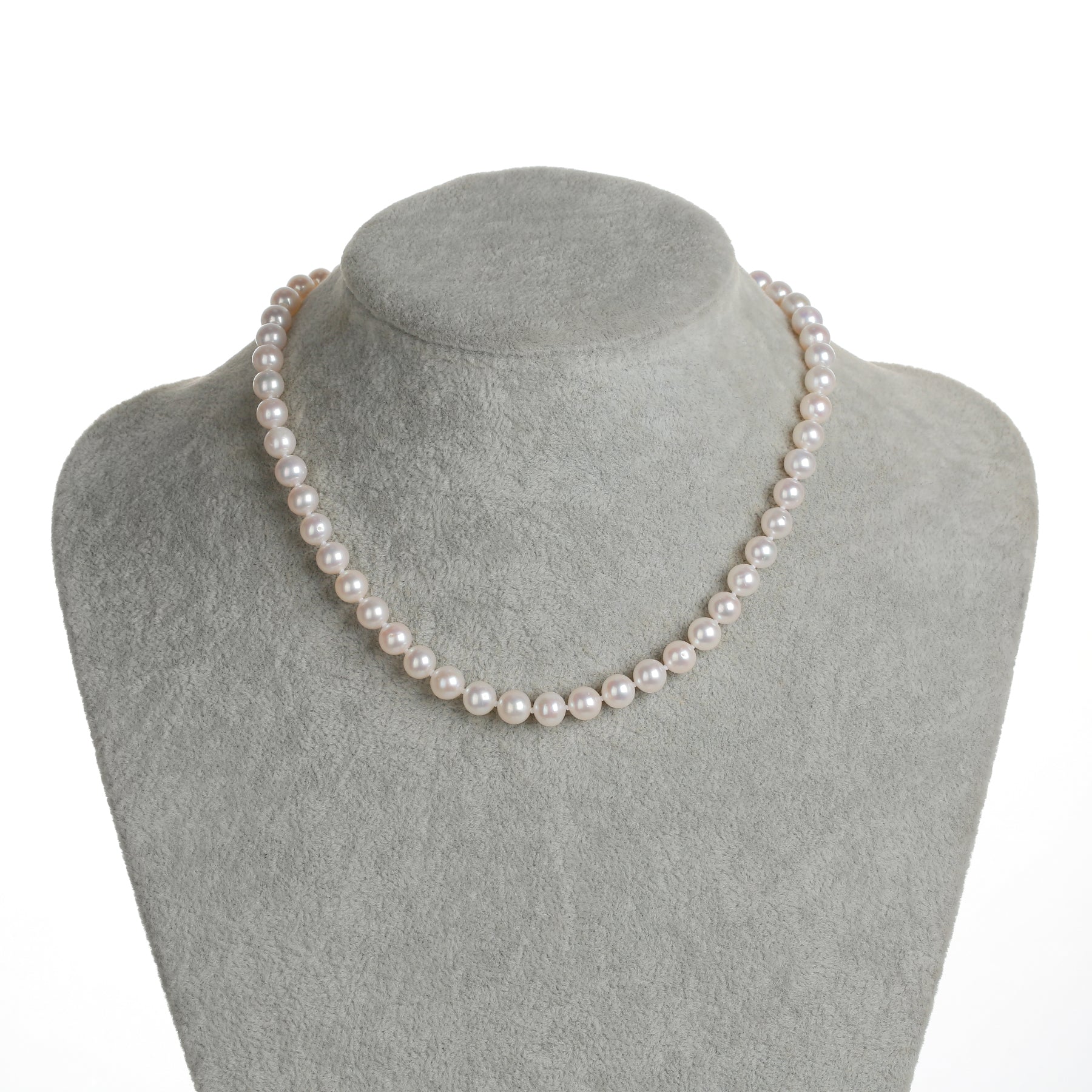 Classic 6-7mm White Round Freshwater Pearl Necklace