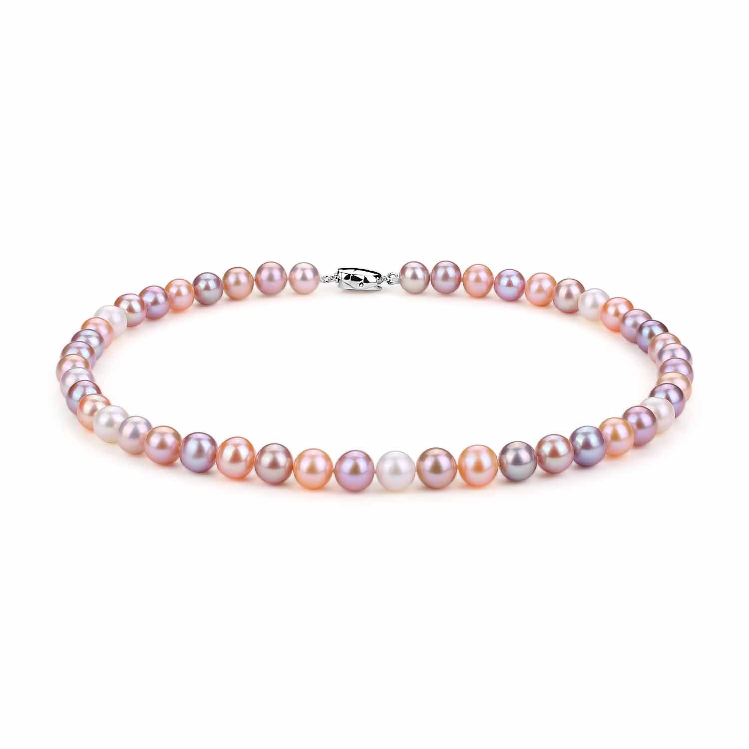 8-9mm Multicolor Freshwater Pearl Strand Necklace