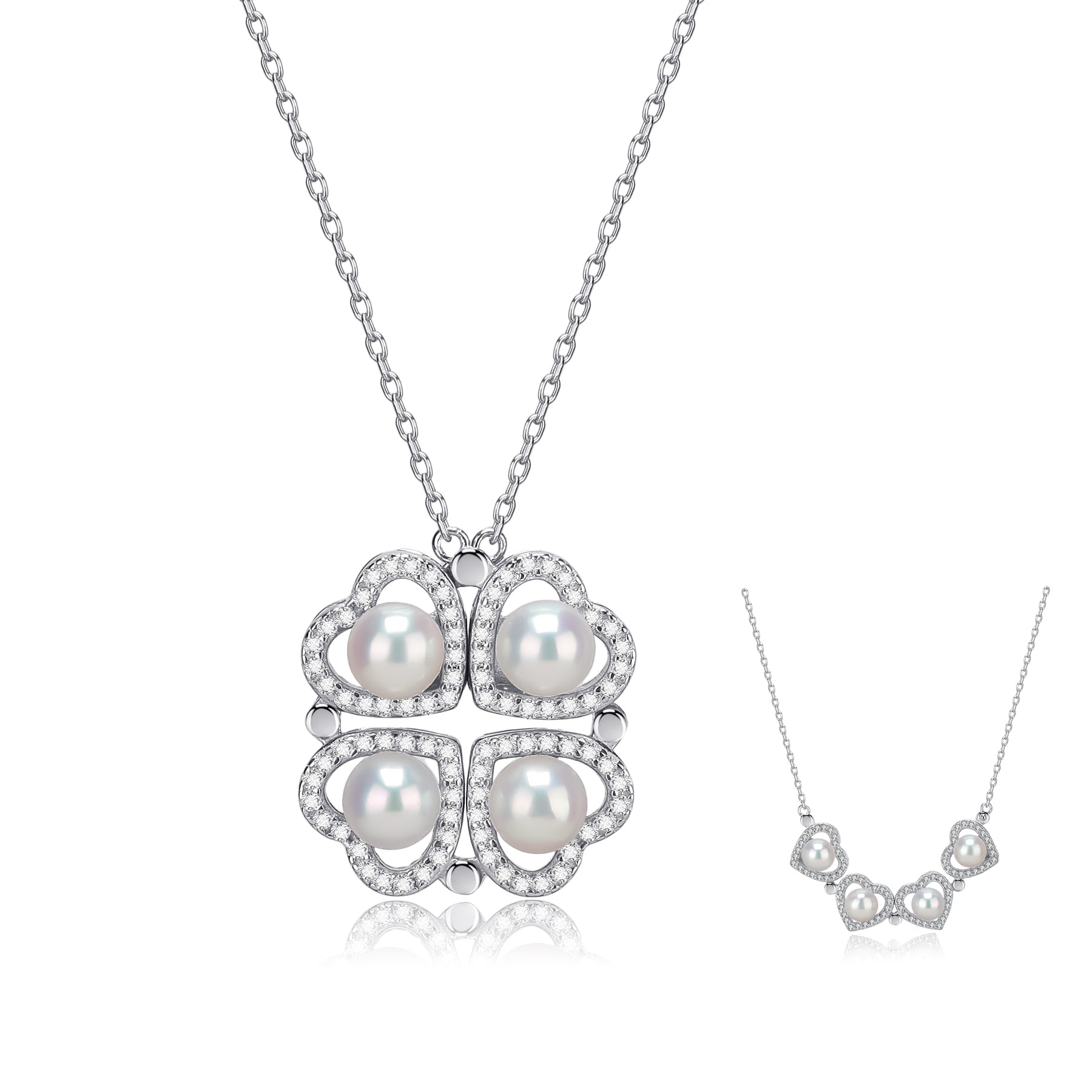 Clover & Heart Good Luck Pendant Necklace