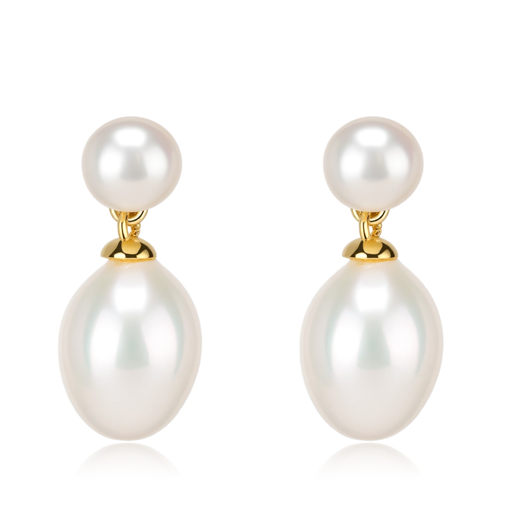 Double Pearl Freshwater Earrings