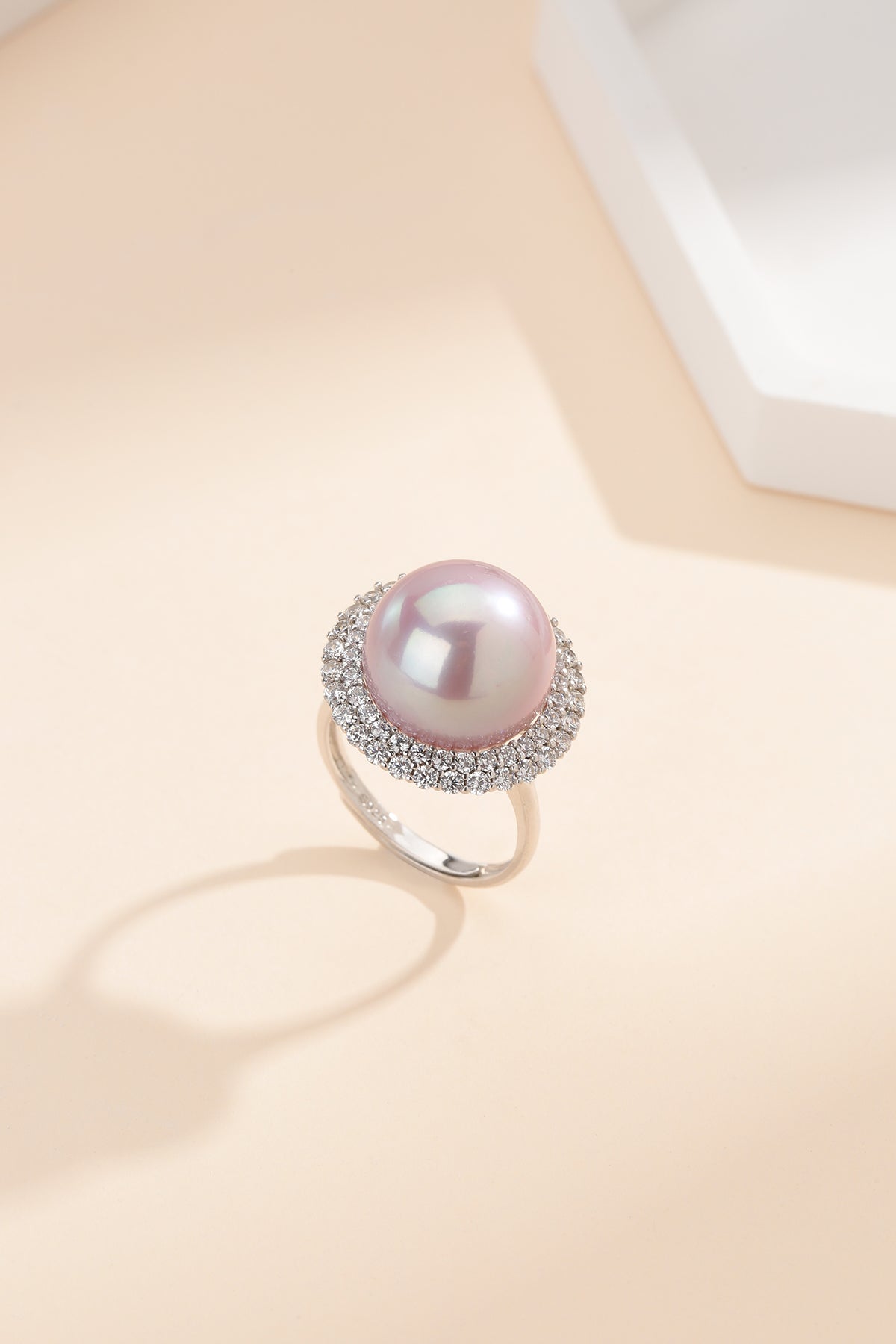 11-12mm Purple Pearl Cubic Zirconia Ring