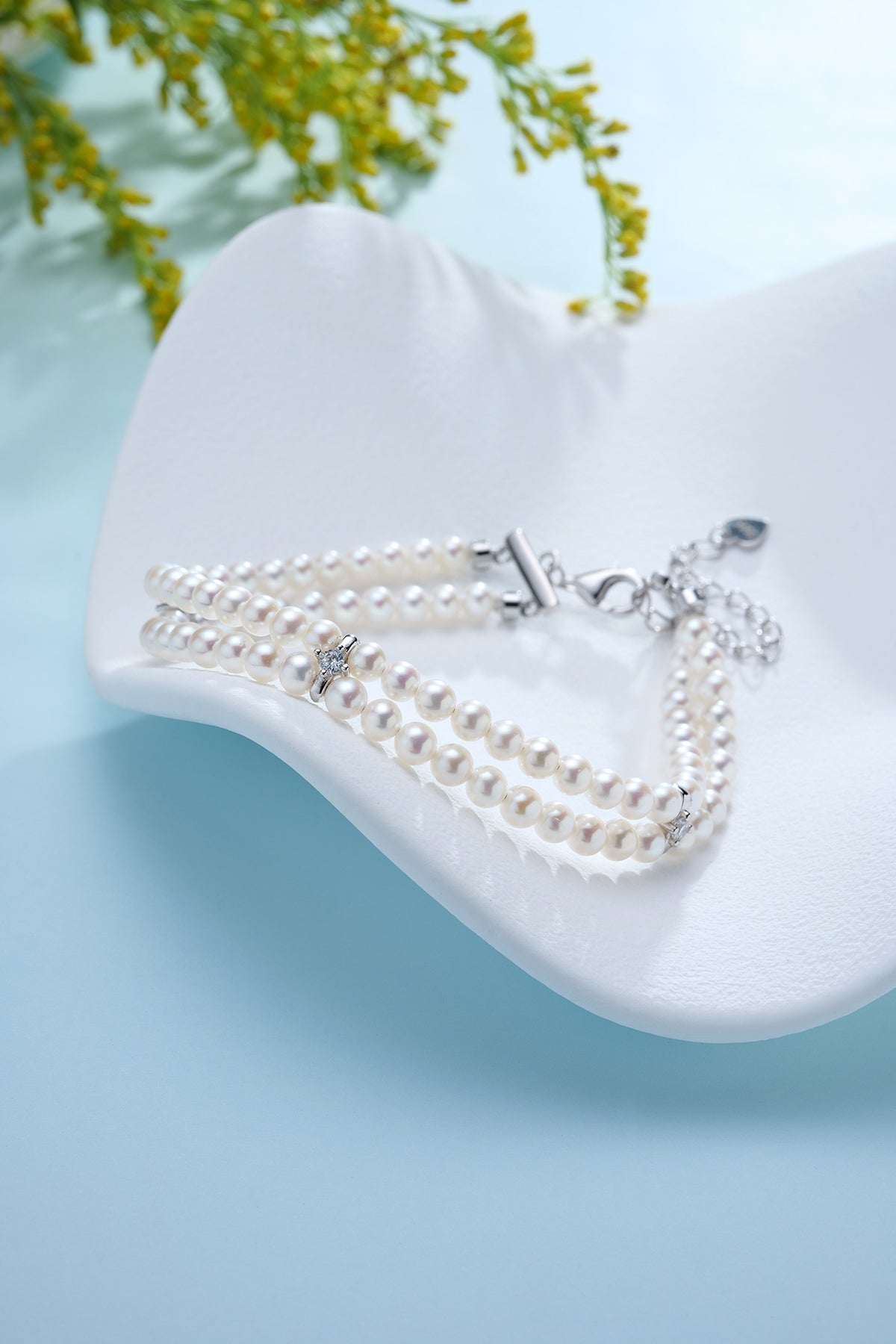 Double Layer 3-4mm Freshwater Pearl Bracelet