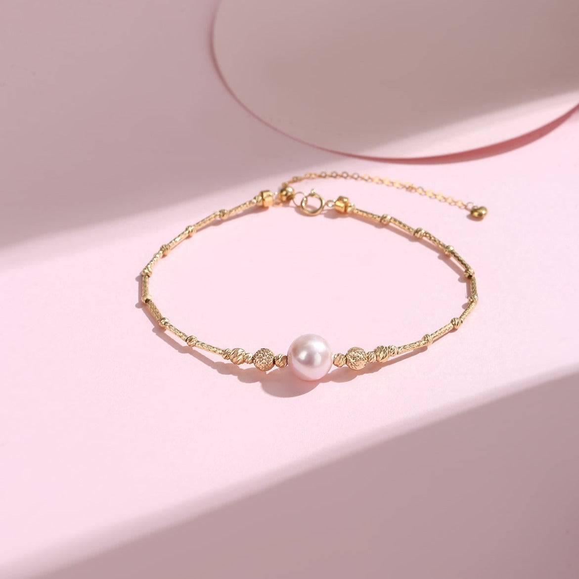 7-8mm Freshwater Pearl Tube Beaded Bracelet