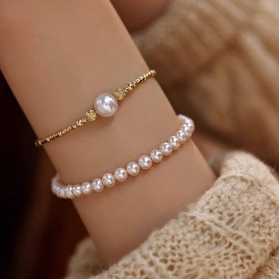 7-8mm Freshwater Pearl Tube Beaded Bracelet