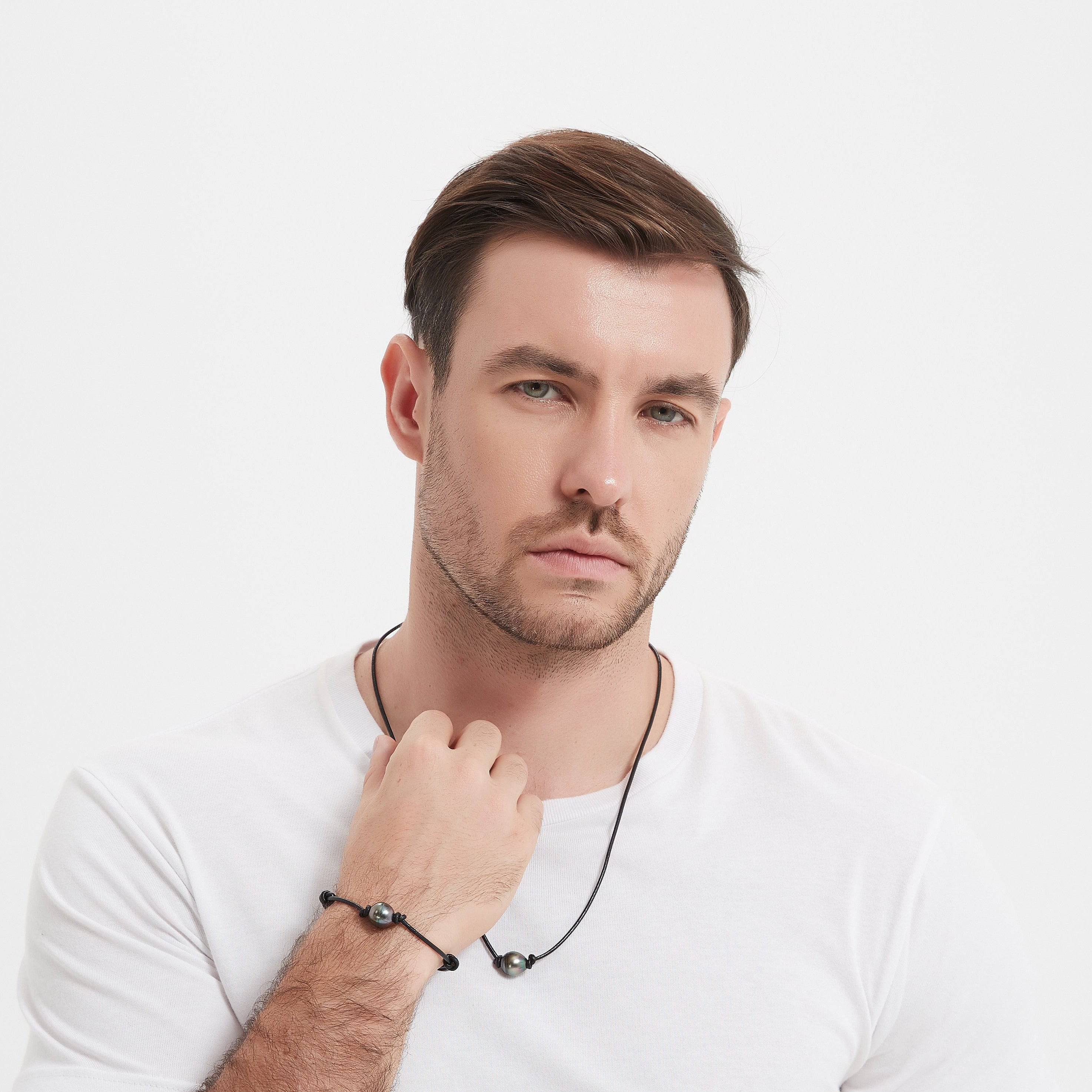 Tahitian South Sea Baroque Pearl Leather Bracelet- Various Sizes