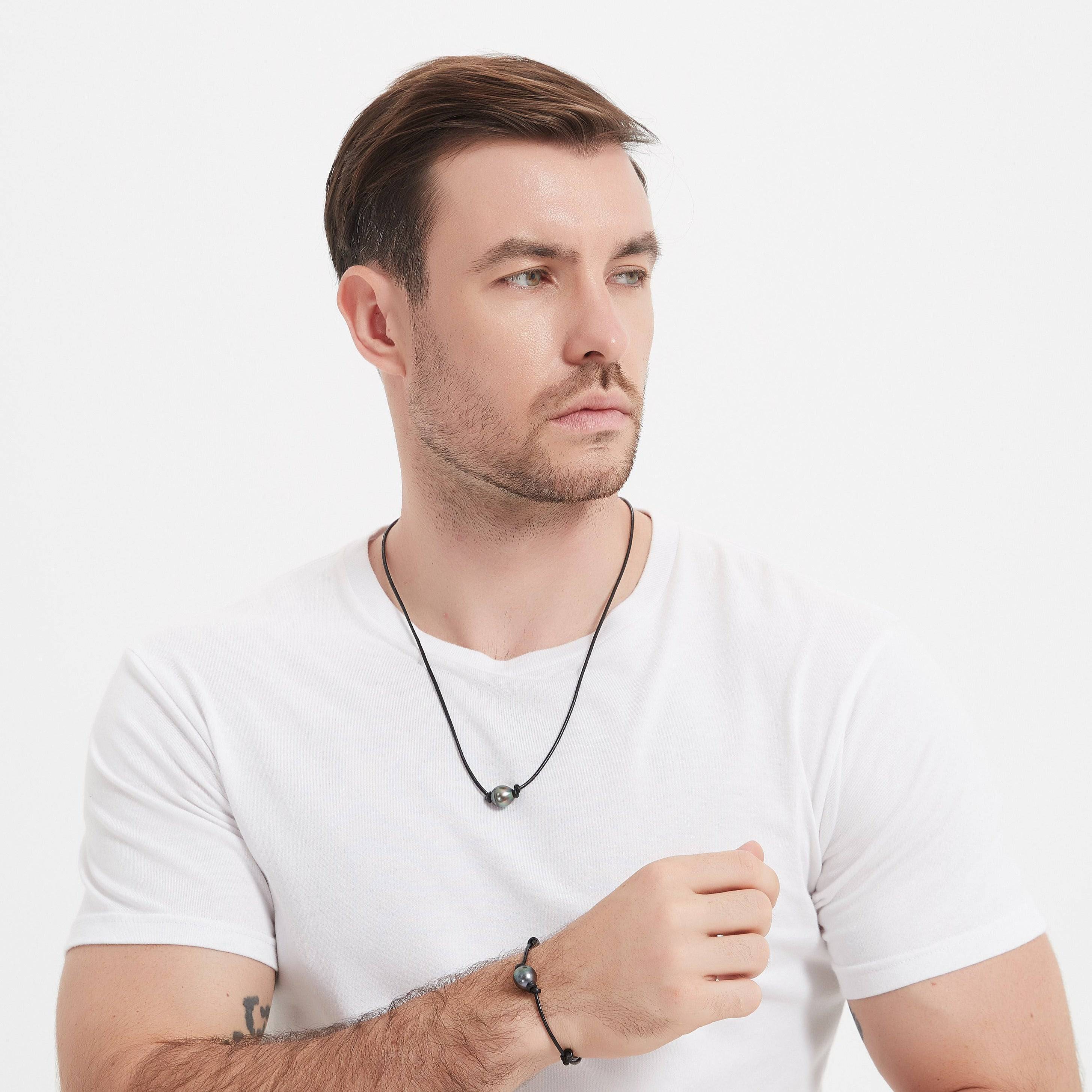 Tahitian South Sea Baroque Pearl Leather Bracelet- Various Sizes