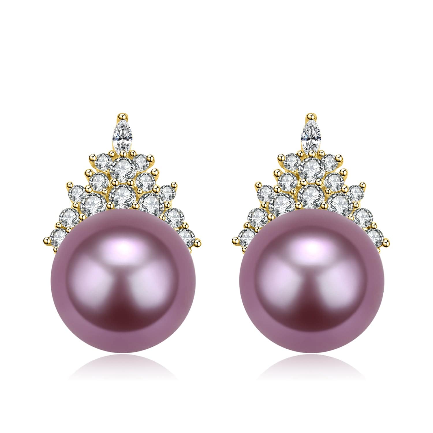 10-11mm Freshwater Pearl & Queen Earrings