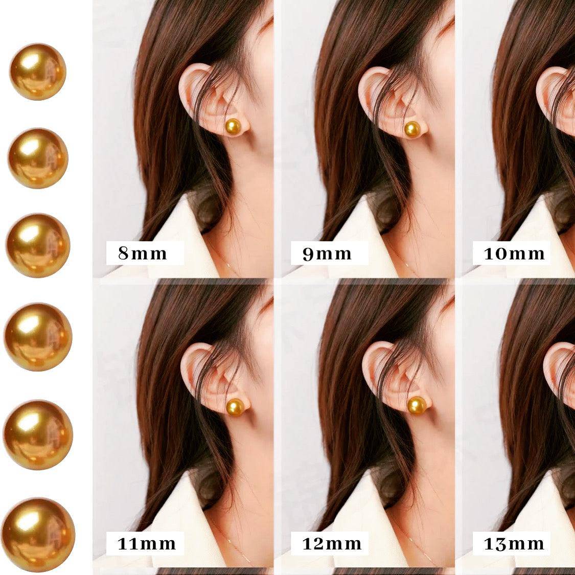 11-12mm Golden South Sea Pearl Stud Earrings