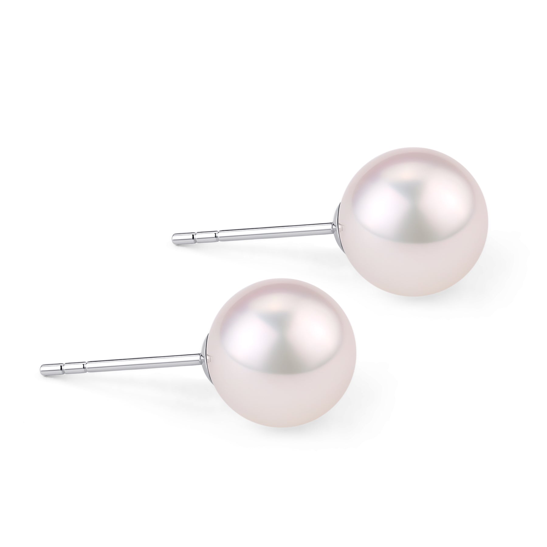 7.5-8mm White Akoya Round Pearl Stud Earrings