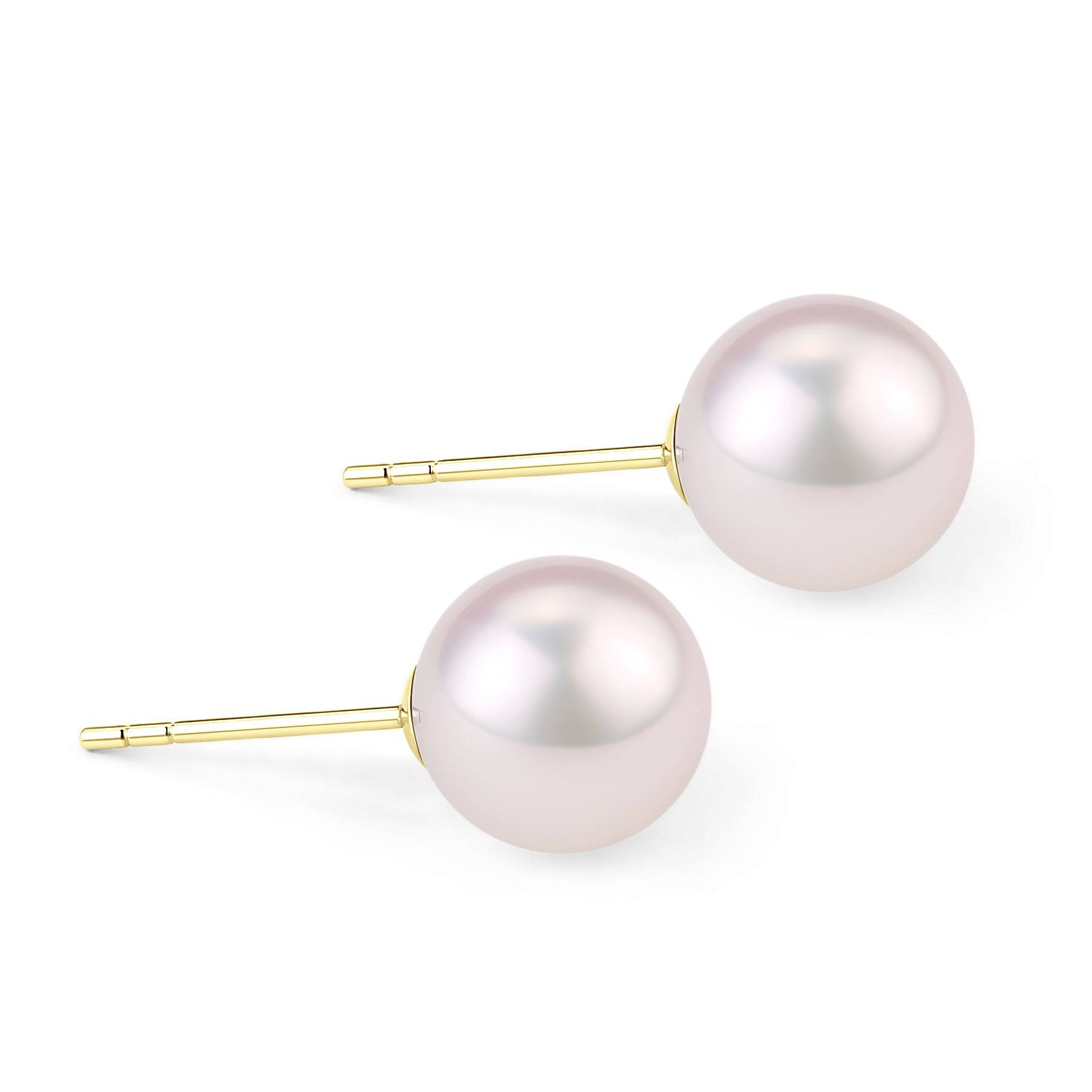 5.5-8.5mm White Akoya Round Pearl Stud Earrings