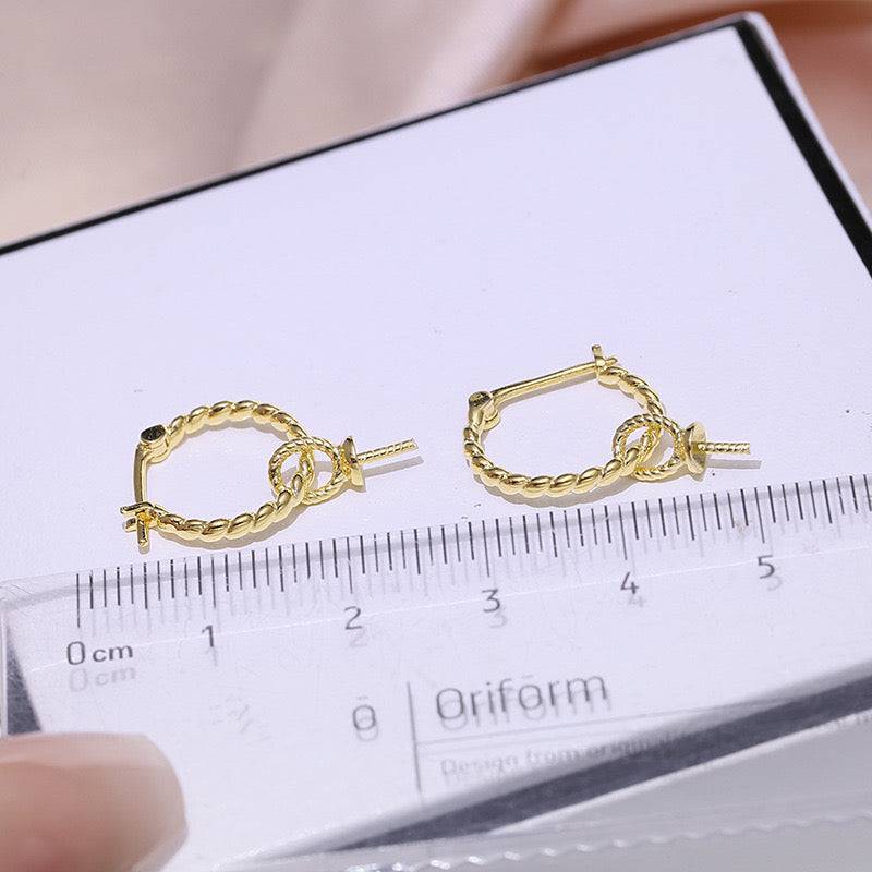 8-9mm Freshwater Pearl & Twist Hoop Detachable Earrings
